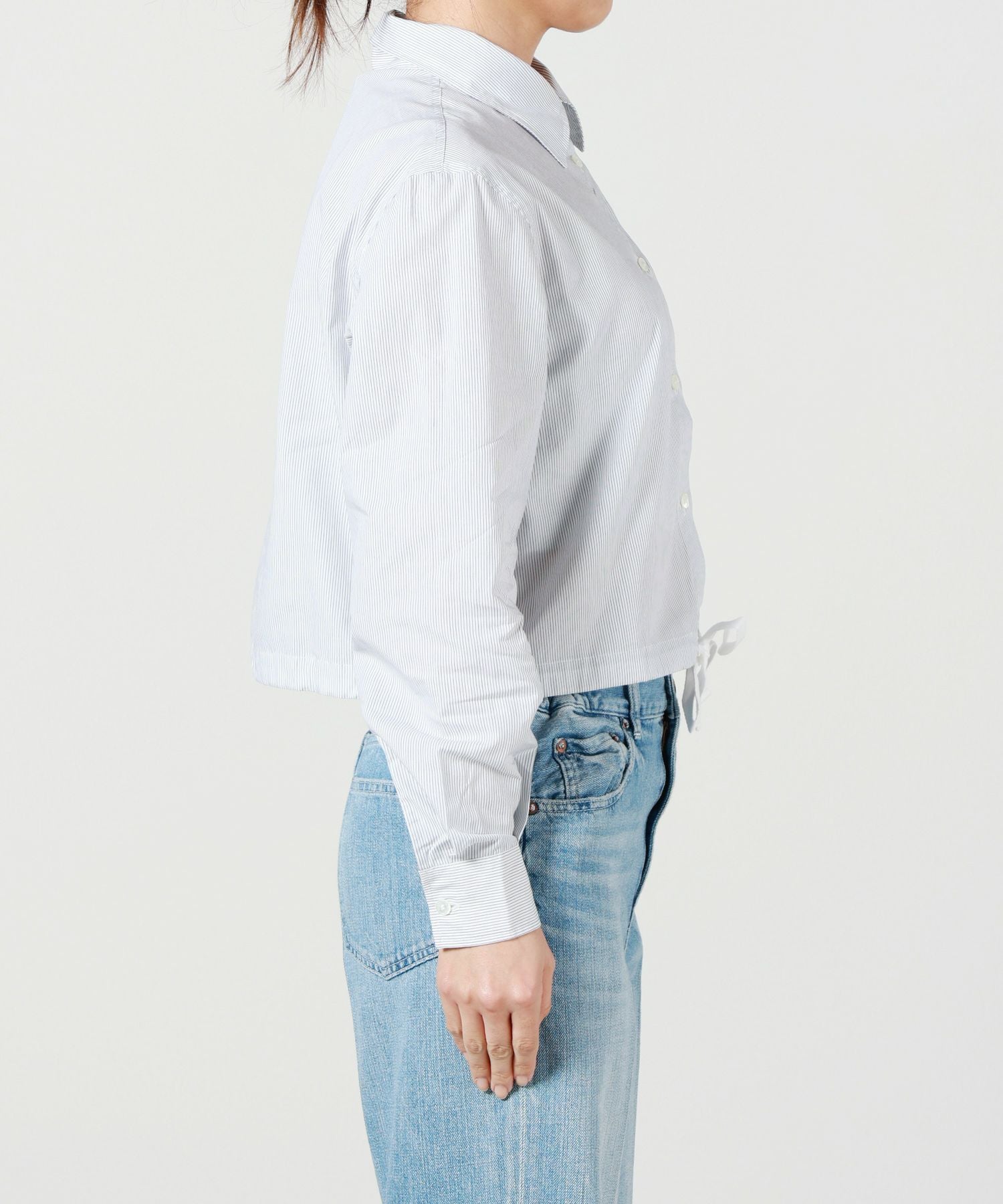 MAISON KITSUNÉドローストリングクロップドシャツレディースシャツ MAISON KITSUNE(メゾンキツネ)】 ドローストリング クロップド シャツ