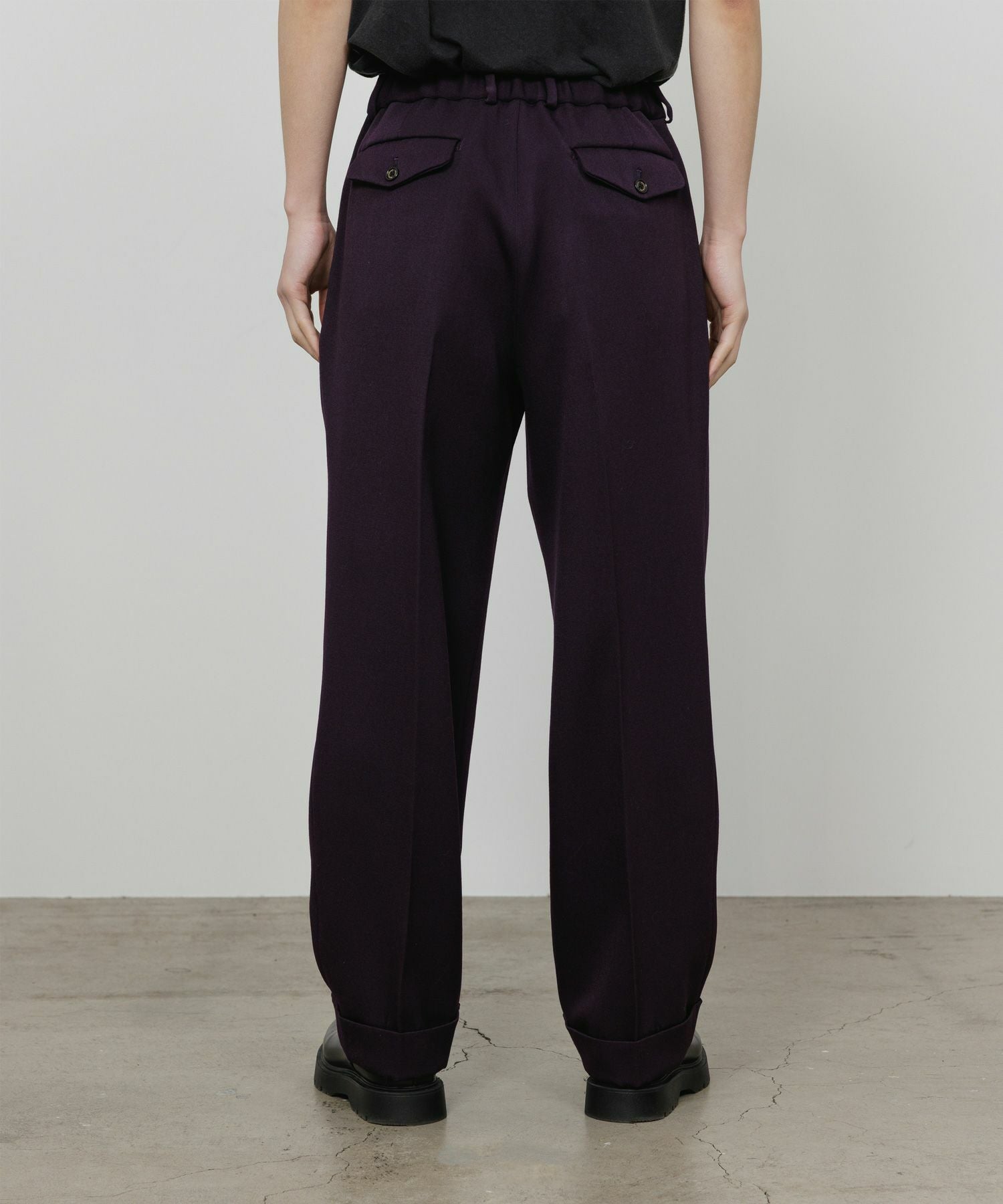 MARKAWARE(マーカウェア)】 Polwarth Tuxedo Cloth Double Pleated