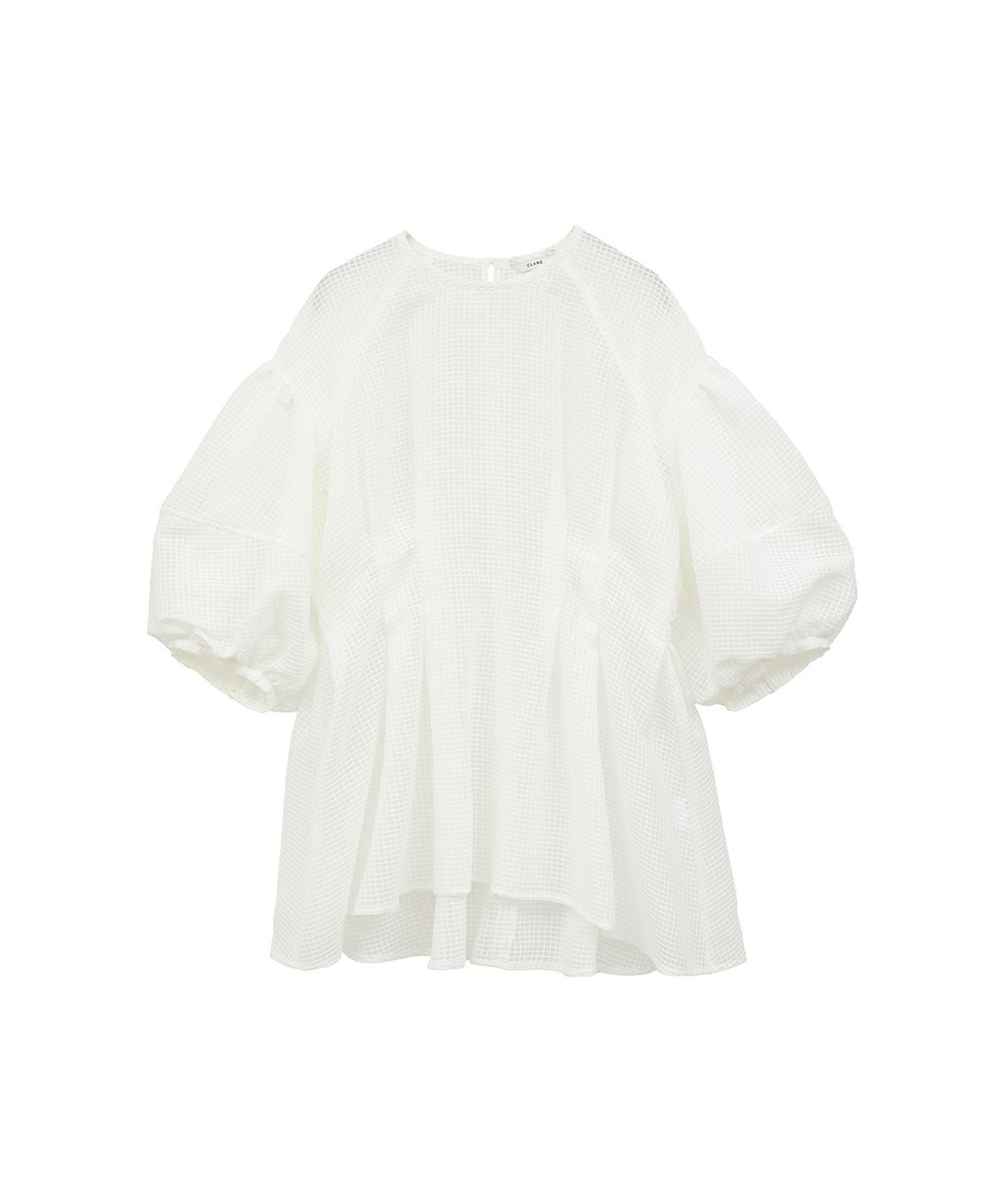 CLANE(クラネ)】 SHEER PLAID VOLUME SLEEVE TOPS｜PARIGOT ONLINE
