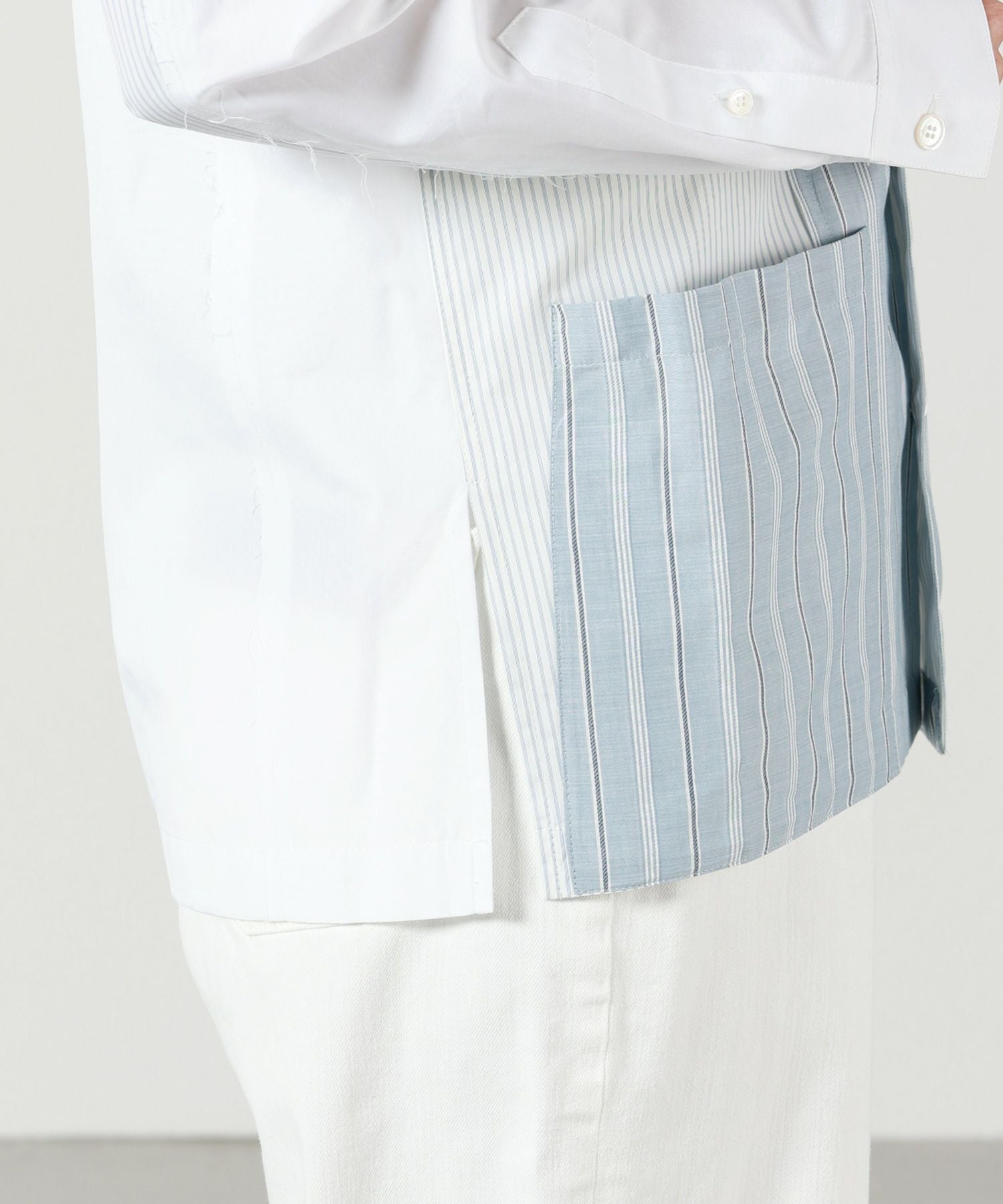 MM6 MAISON MARGIELA オープンヨーク ピンストライプ シャツ MM6 - MM6 MAISON MARGIELA オープンヨーク ピンストライプ シャツの