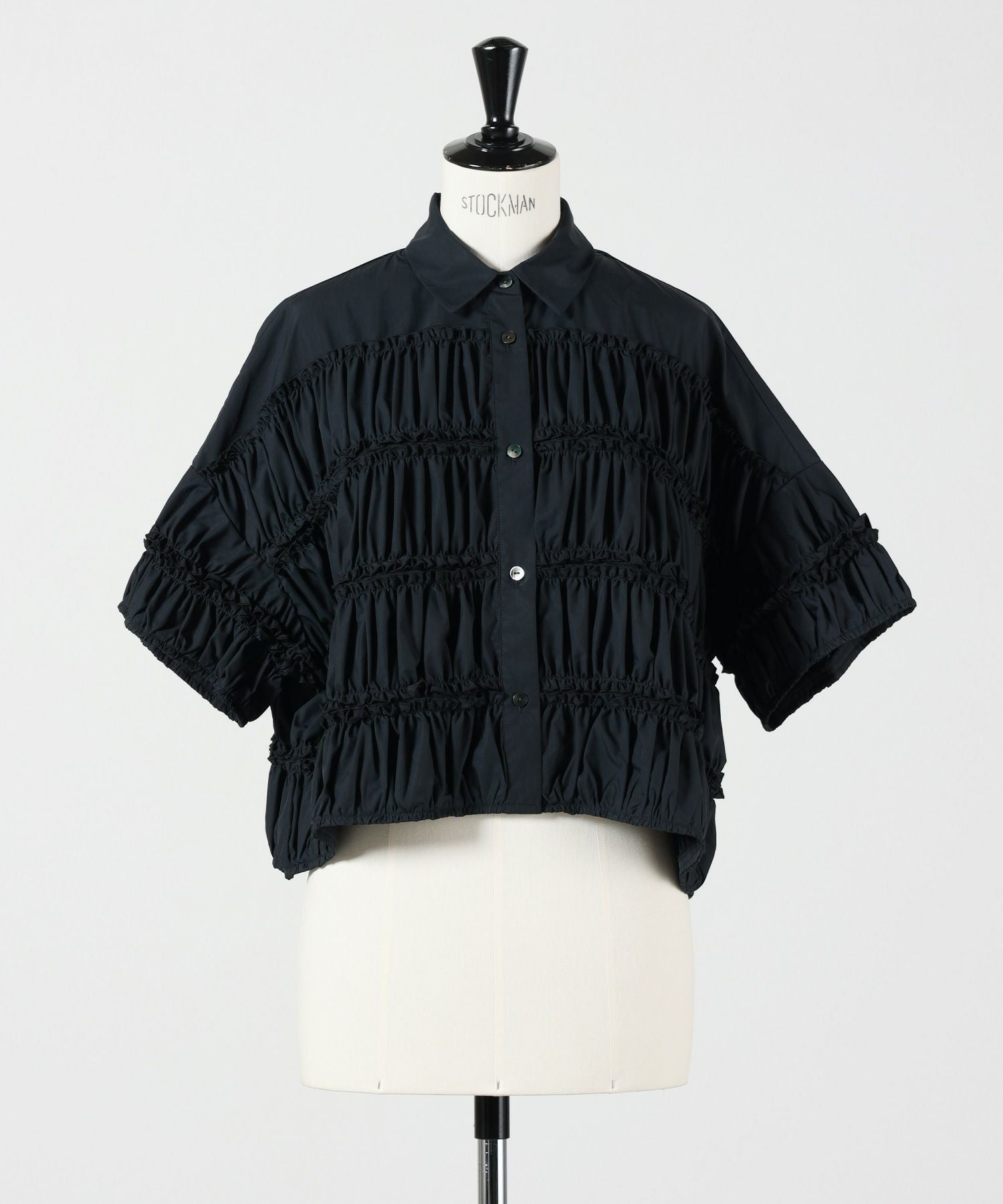 ENFOLD エンフォルド ティアードギャザーシャツ　ブラック　美品 ENFOLD(エンフォルド)】 TIERED GATHER SHIRT｜PARIGOT ONLINE（パリゴ