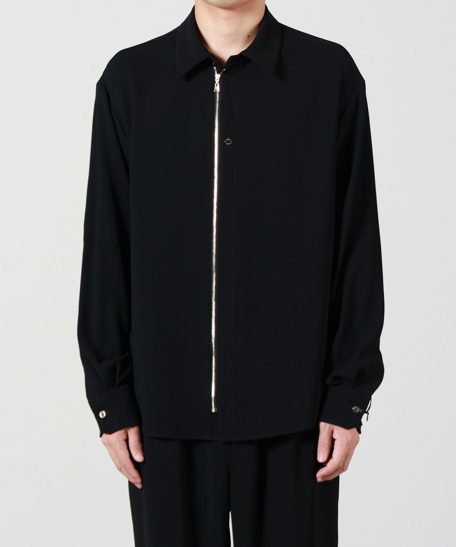CULLNI(クルニ)】 Double Cloth Zip Up Long Sleeve Shirt｜PARIGOT