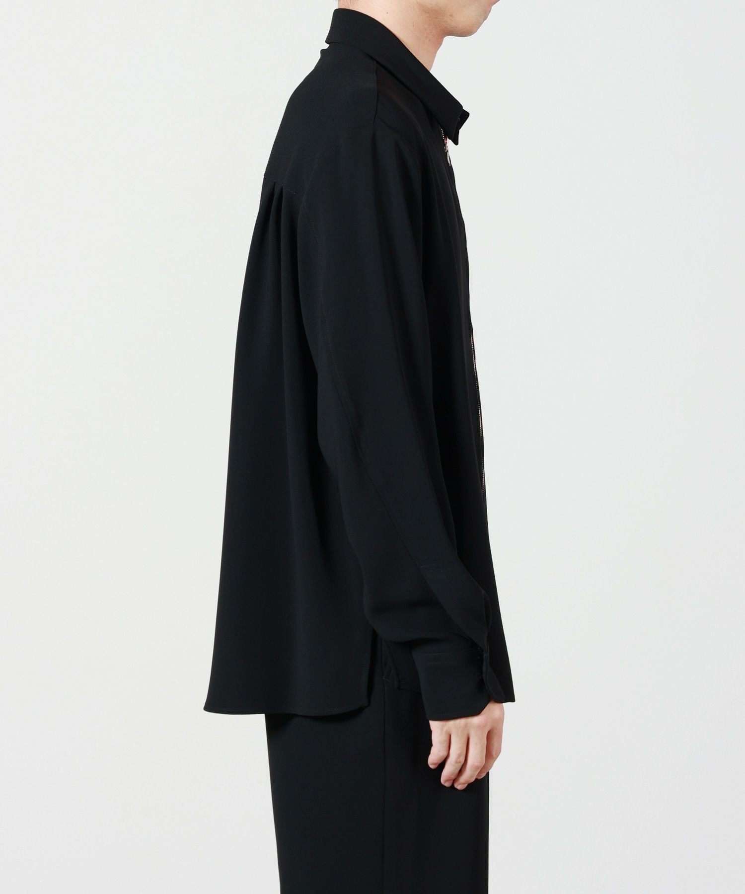 CULLNI(クルニ)】 Double Cloth Zip Up Long Sleeve Shirt｜PARIGOT