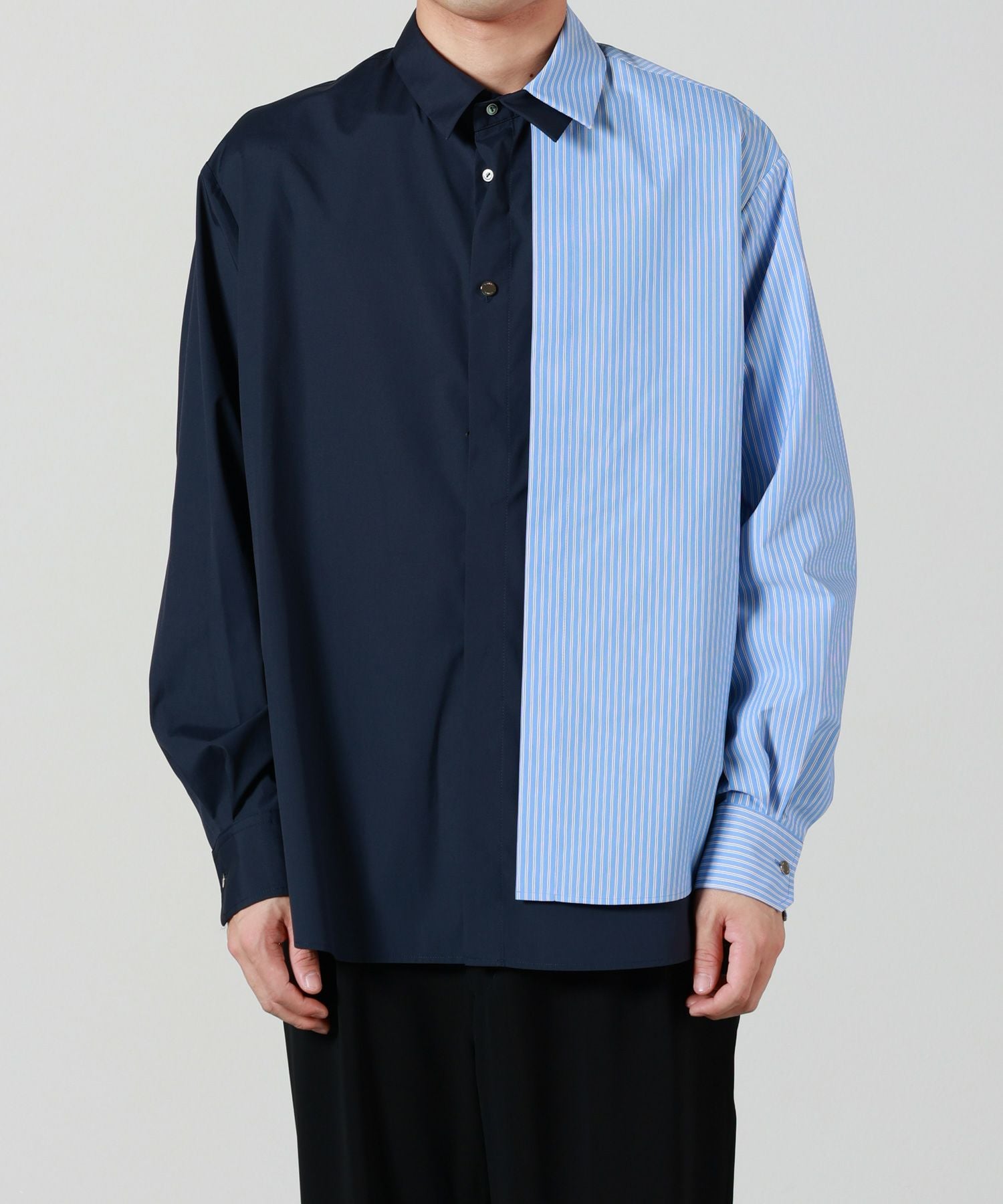 CULLNI(クルニ)】 Stripe Asymmetrical Layered Shirt｜PARIGOT ONLINE