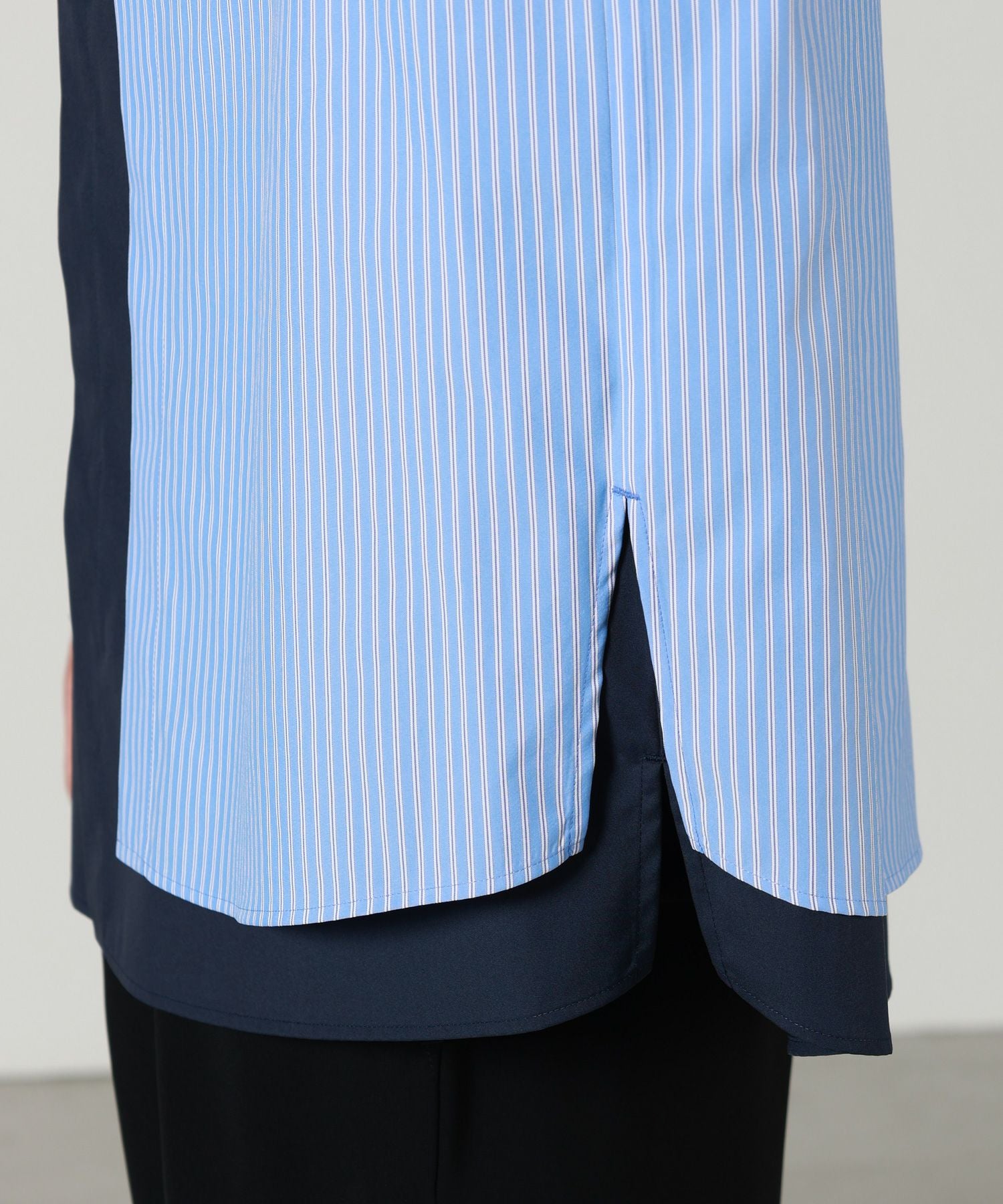 CULLNI(クルニ)】 Stripe Asymmetrical Layered Shirt｜PARIGOT ONLINE