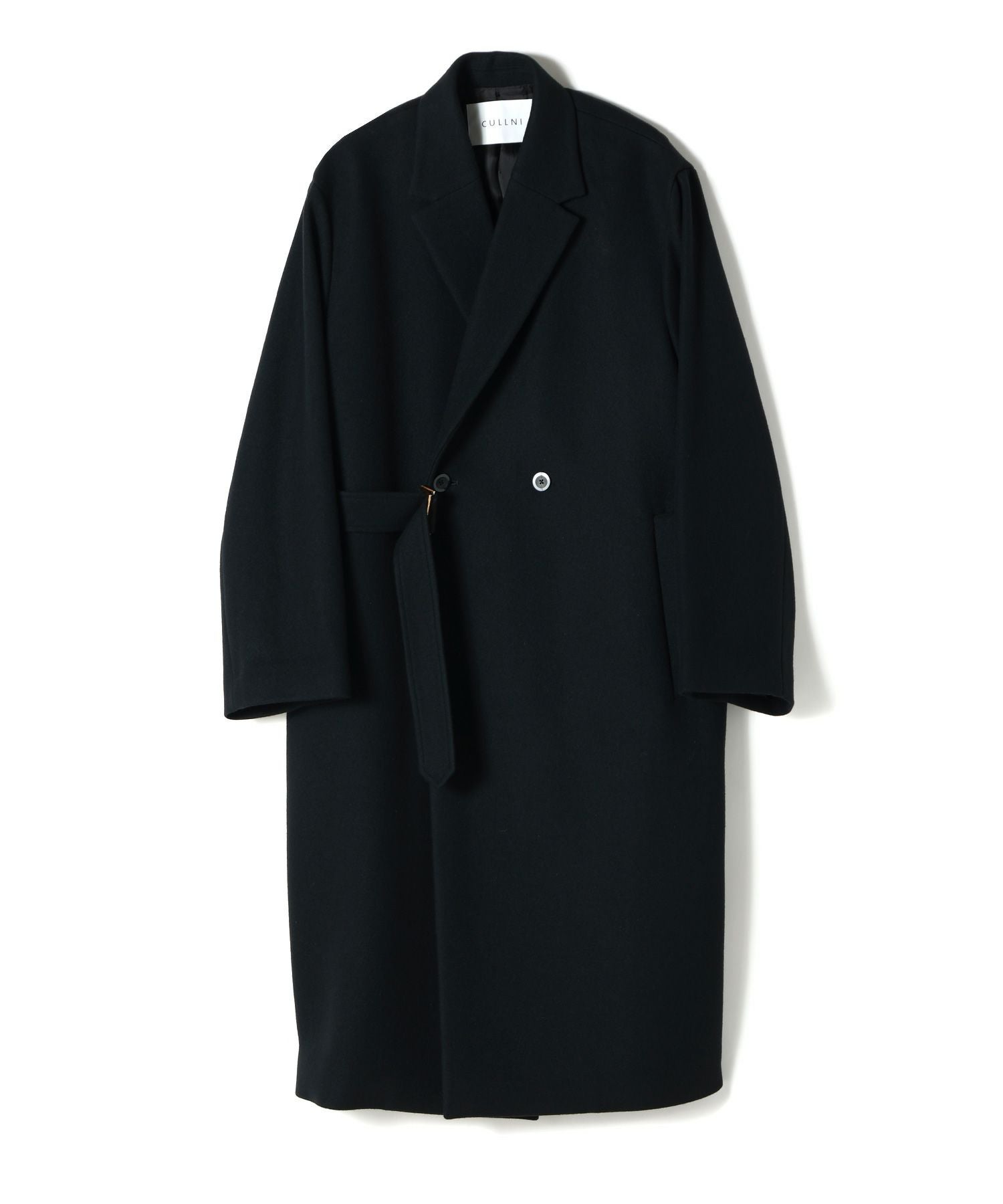 CULLNI ラムウールメルトンロングコート CULLNI（クルニ）の「Lamb Wool Melton Tie Locken Long Chester Coat