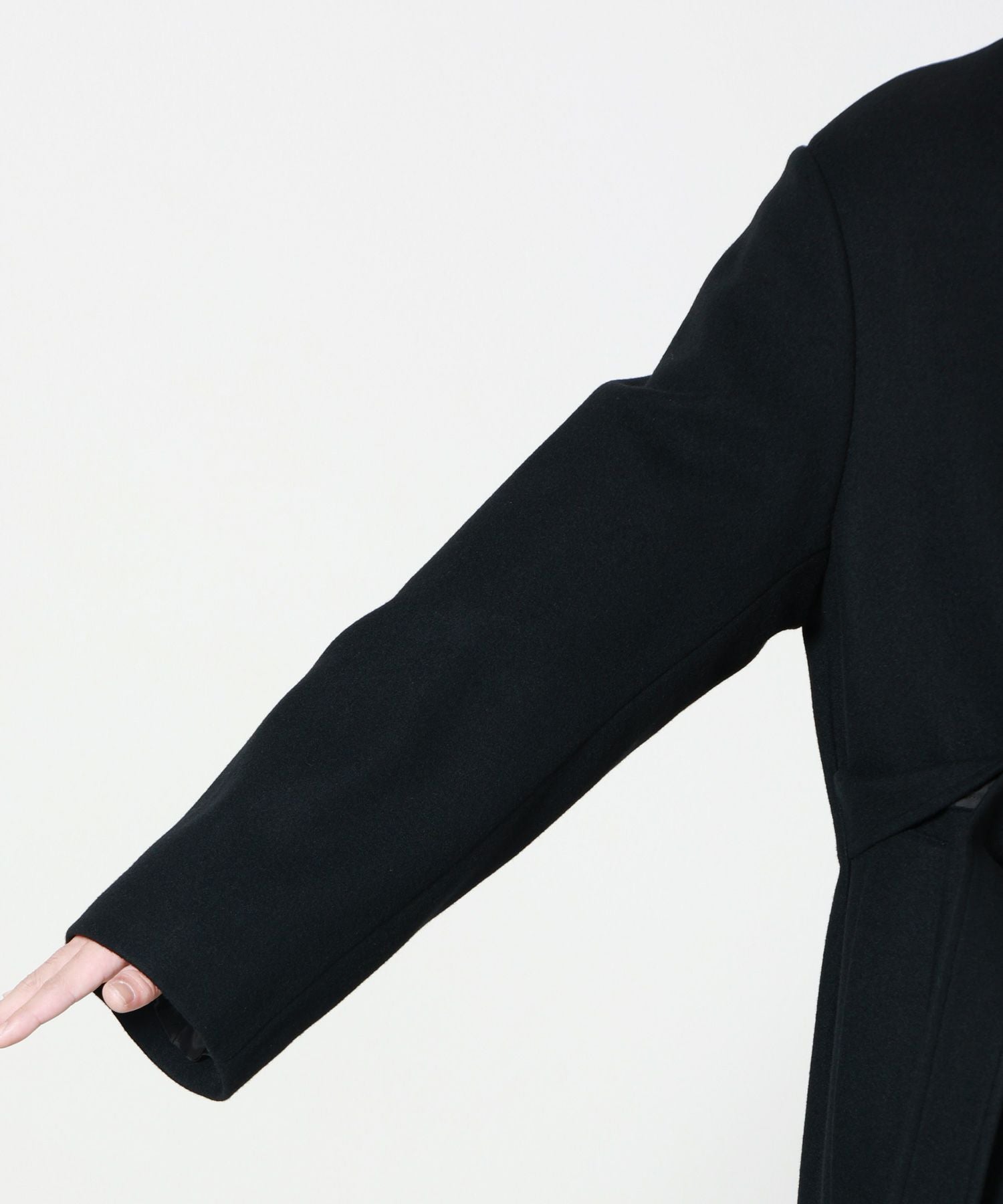CULLNI(クルニ)】 Lamb Wool Melton Tie Locken Long Chester Coat