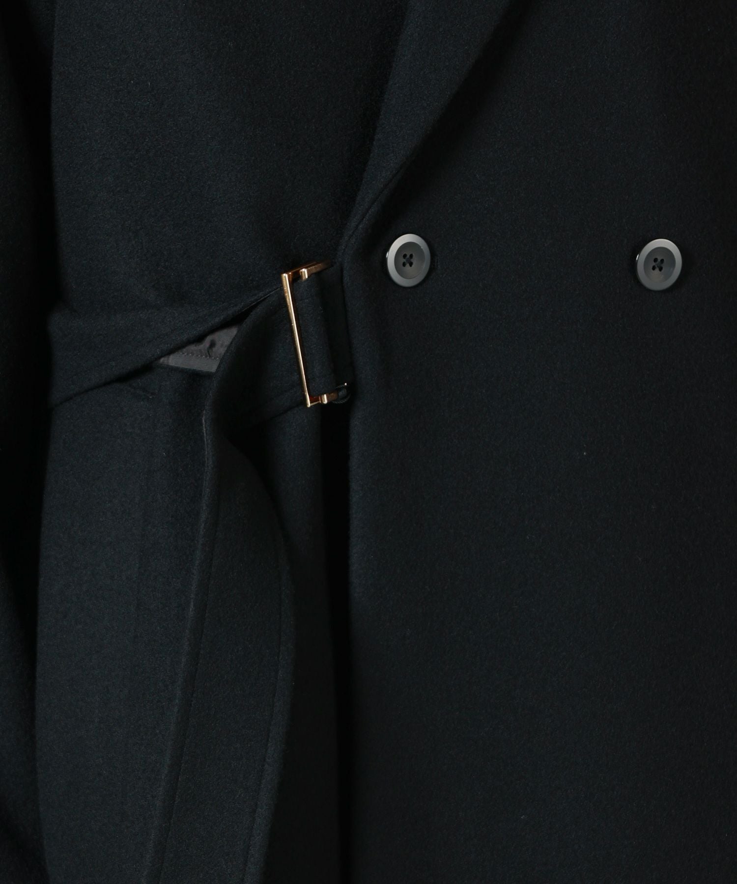 CULLNI(クルニ)】 Lamb Wool Melton Tie Locken Long Chester Coat