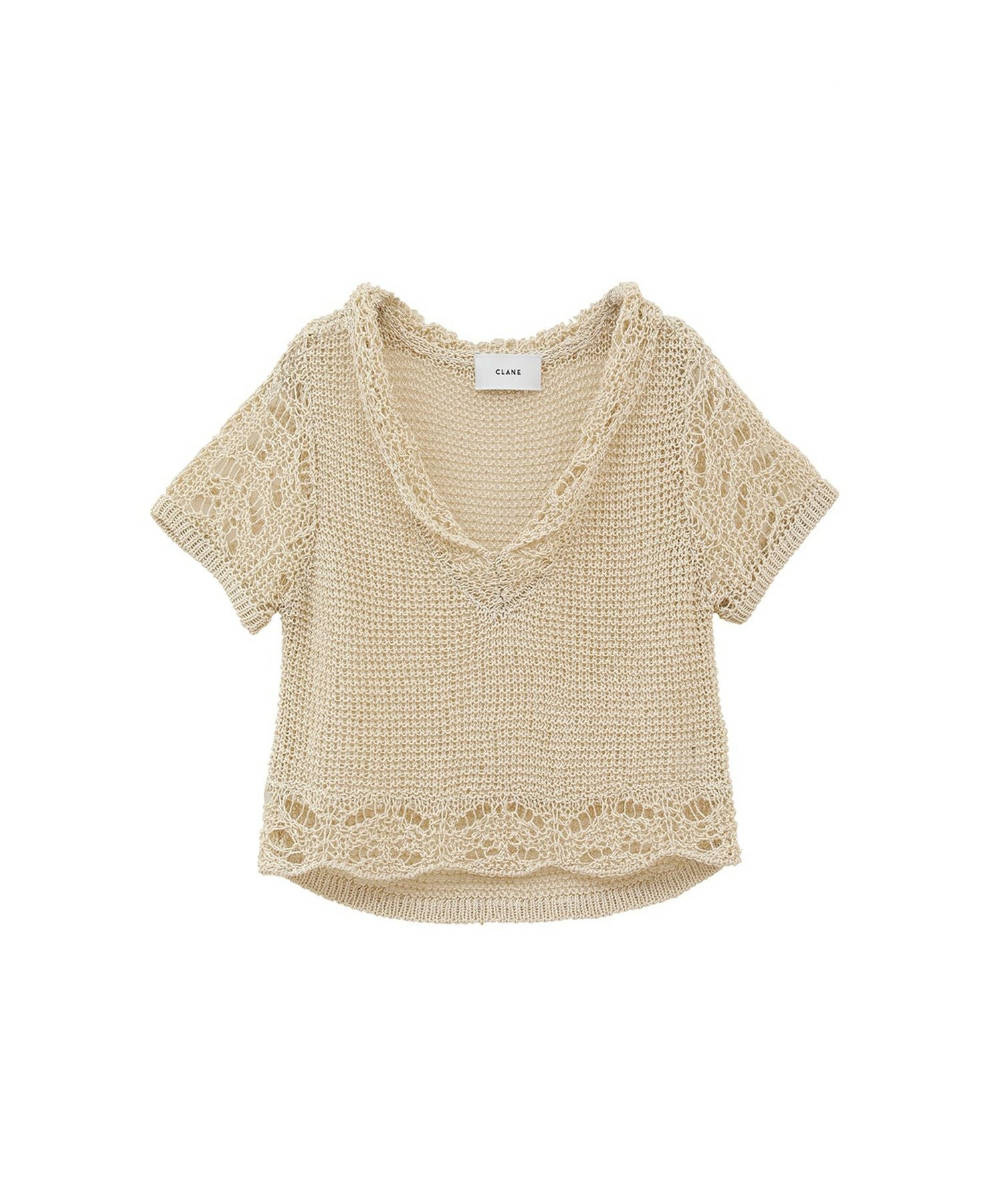 CLANE クラネ CROPPED CROCHET KNIT TOPS CROCHET CAMI KNIT TOPS 