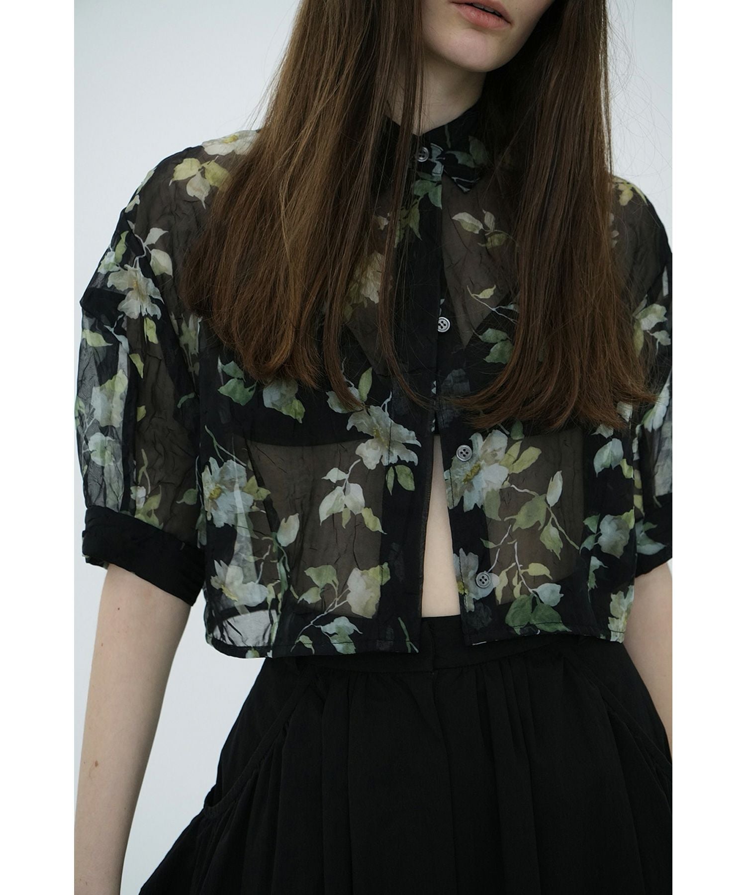 CLANE(クラネ)】 SHEER FLOWER SHORT SLEEVE SHIRTS｜PARIGOT ONLINE