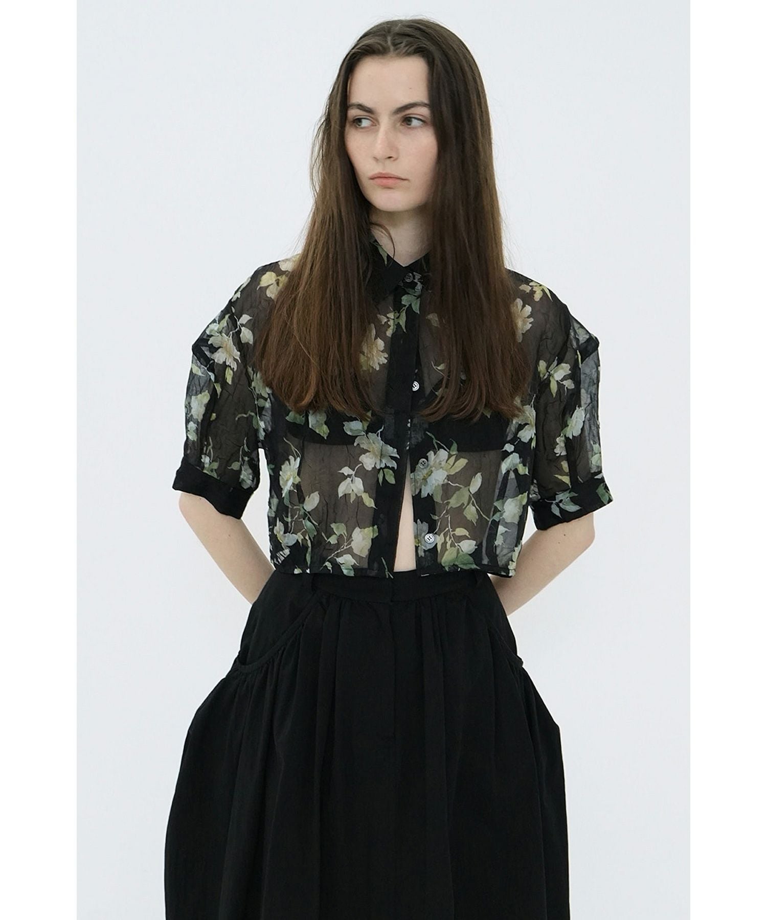 CLANE(クラネ)】 SHEER FLOWER SHORT SLEEVE SHIRTS｜PARIGOT ONLINE