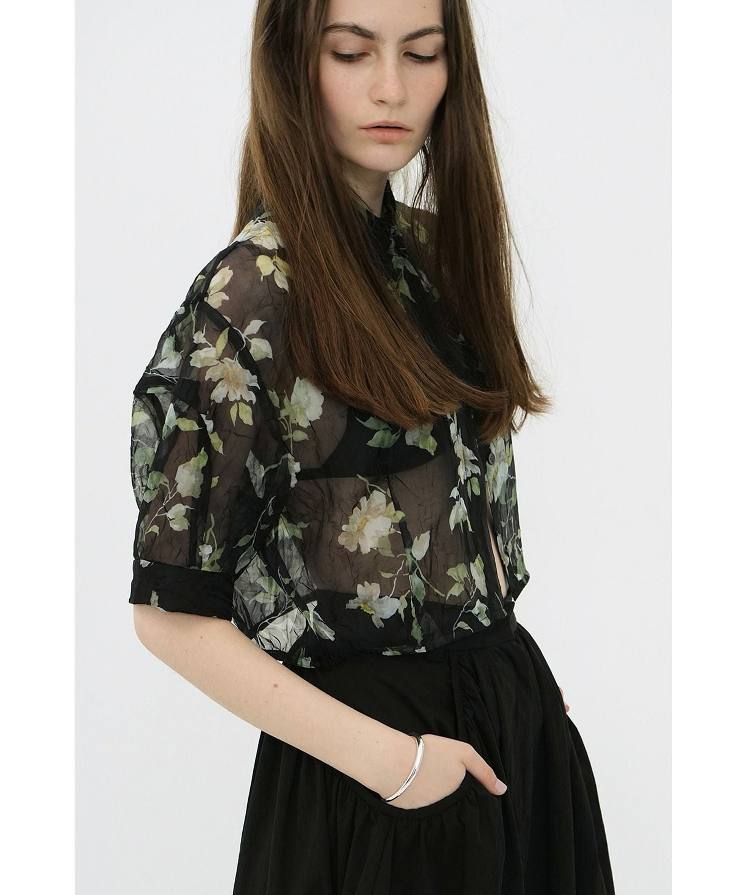 CLANE(クラネ)】 SHEER FLOWER SHORT SLEEVE SHIRTS｜PARIGOT ONLINE
