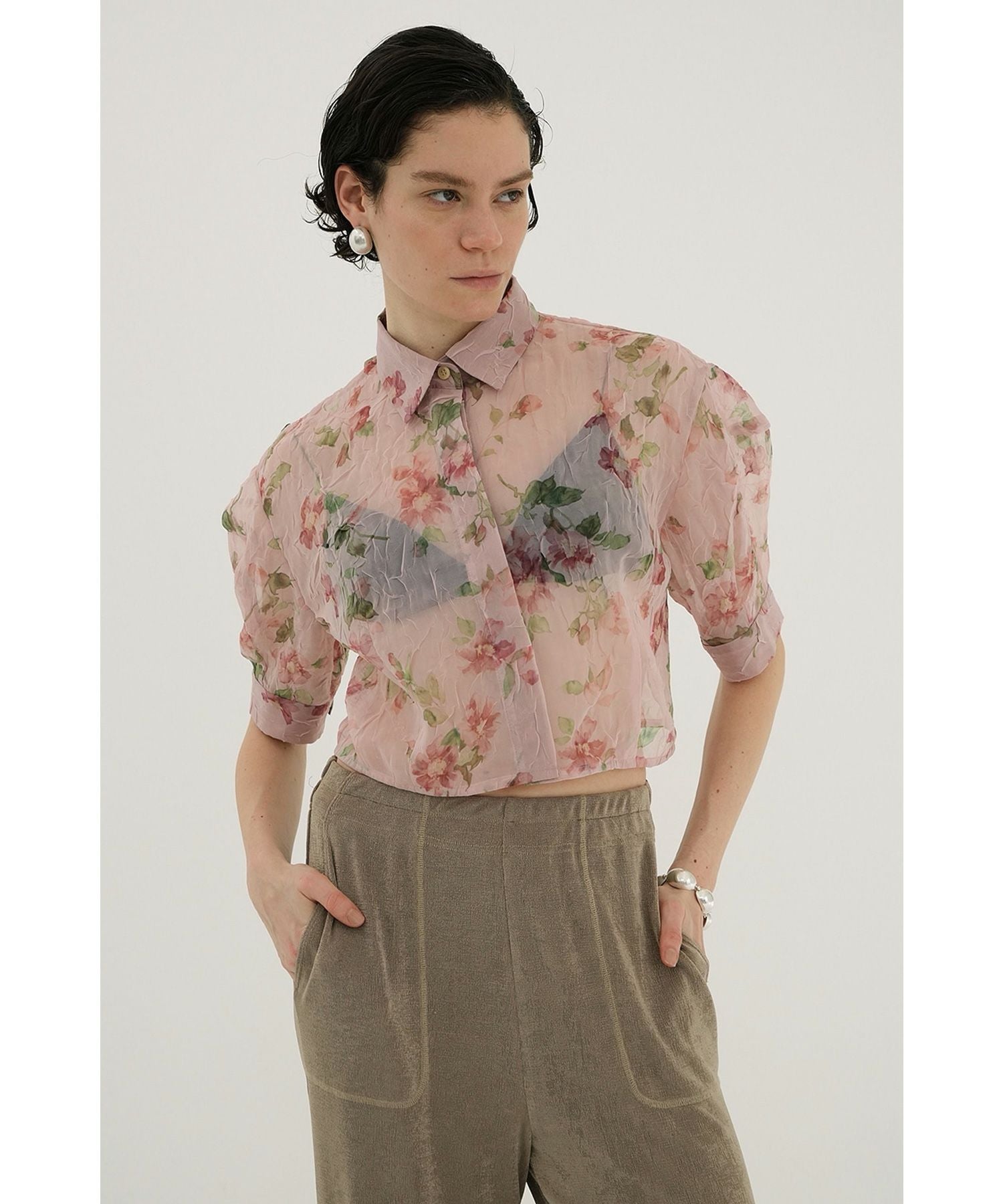 CLANE(クラネ)】 SHEER FLOWER SHORT SLEEVE SHIRTS｜PARIGOT ONLINE