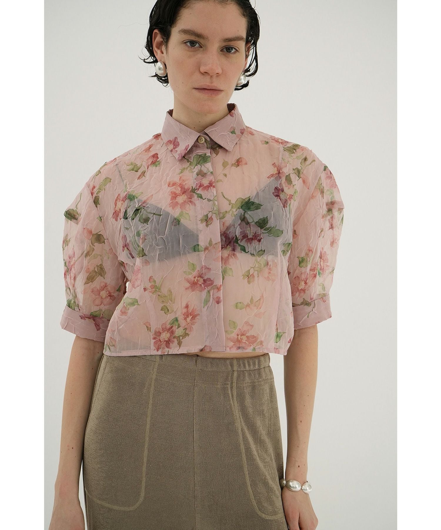 CLANE(クラネ)】 SHEER FLOWER SHORT SLEEVE SHIRTS｜PARIGOT ONLINE