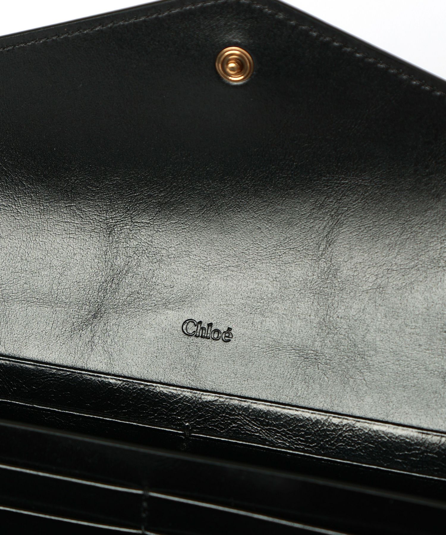 Chloe(クロエ)】 グレインレザー製フラップ付きENVELOPEロング