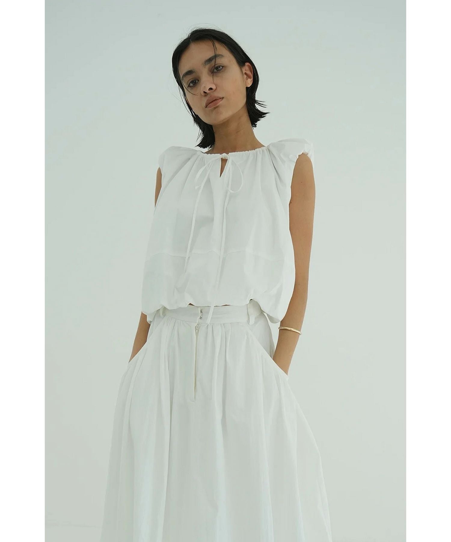 CLANE(クラネ)】 W FACE SLEEVELESS RIBBON TOPS｜PARIGOT ONLINE