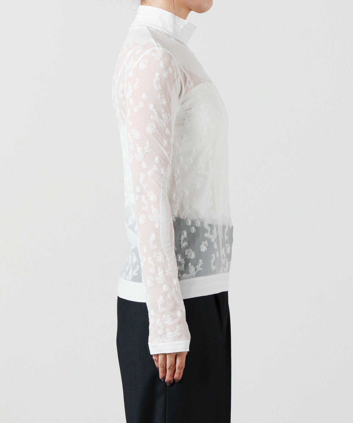 Mame Kurogouchi(マメ クロゴウチ)】 Knitted High Neck Top｜PARIGOT