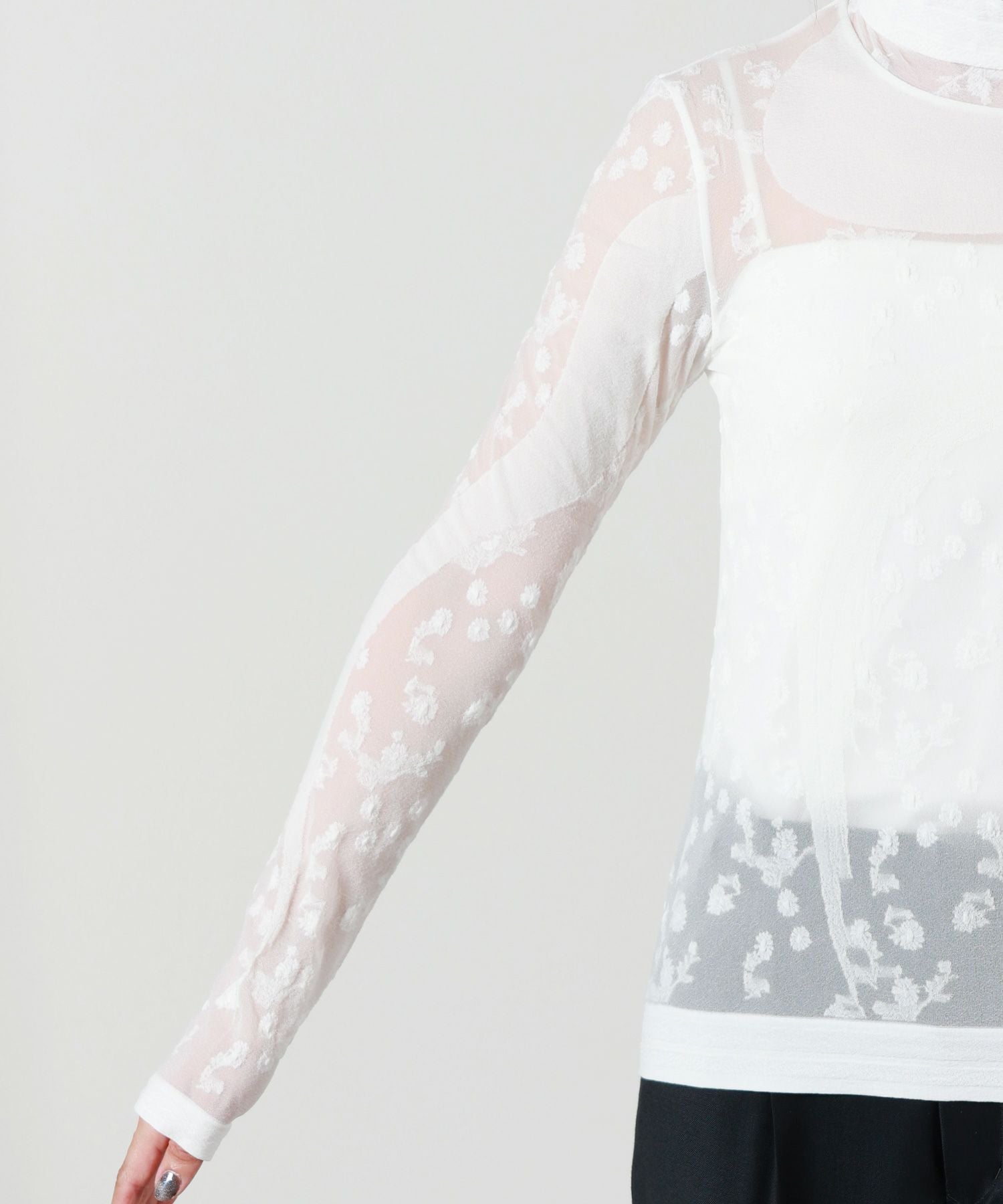 Mame Kurogouchi(マメ クロゴウチ)】 Knitted High Neck Top｜PARIGOT