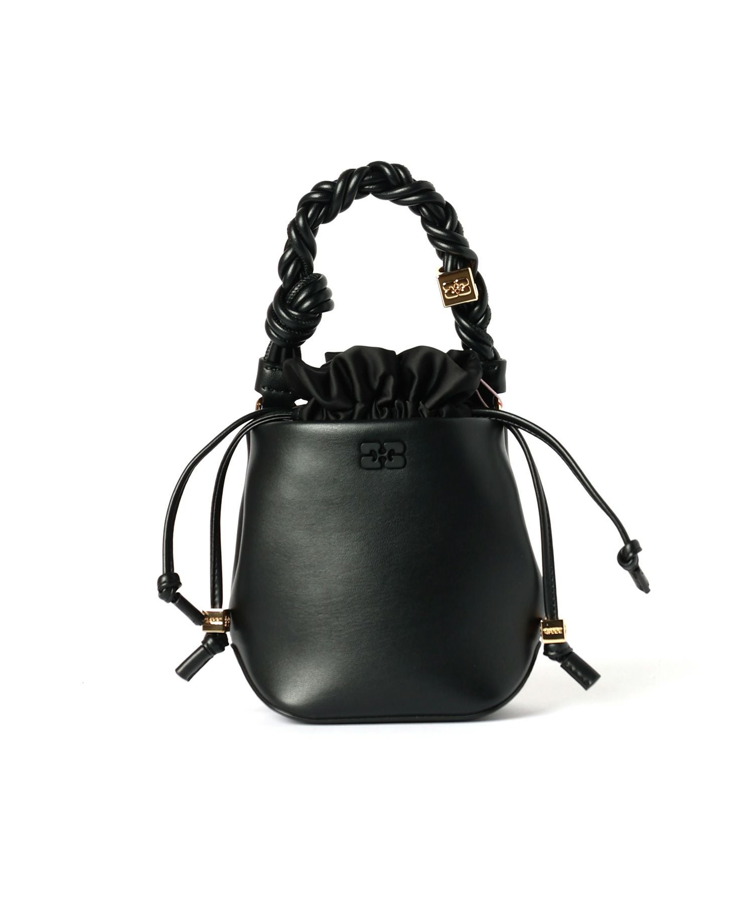 GANNI(ガニー)】 BLACK MINI GANNI BOU BUCKET BAG|PARIGOT GANNI(ガニー)】 BLACK MINI GANNI BOU BUCKET BAG|PARIGOT