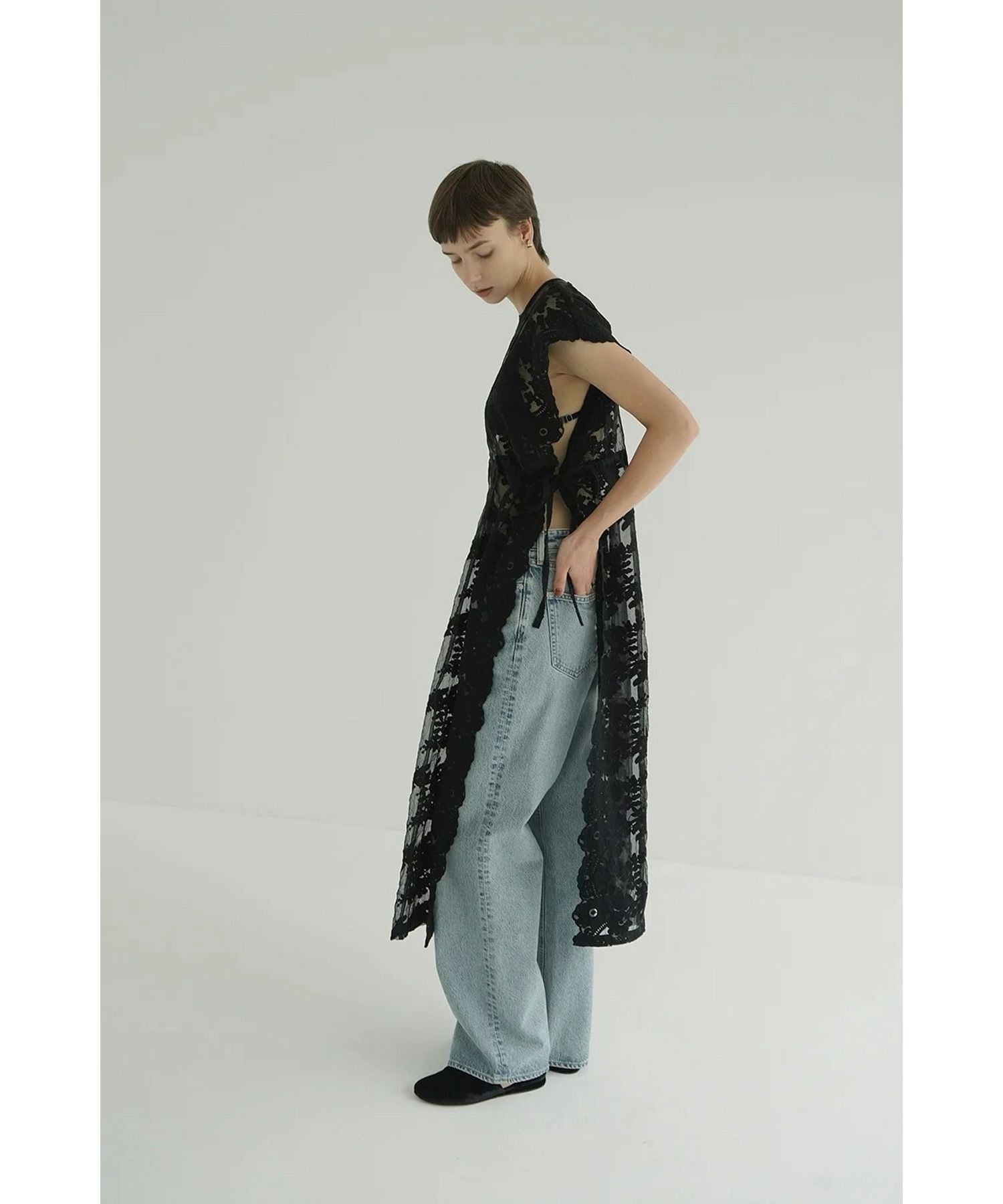 CLANE(クラネ)】 FLOWER SHEER LACE LONG TOPS｜PARIGOT ONLINE