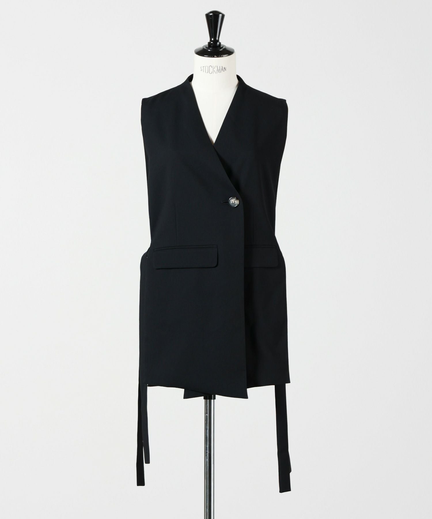 ENFOLDエンフォルドCACHE-COEUR OPEN VESTベストジレ黒 ENFOLD(エンフォルド)】 CACHE-COEUR OPEN VEST｜PARIGOT ONLINE