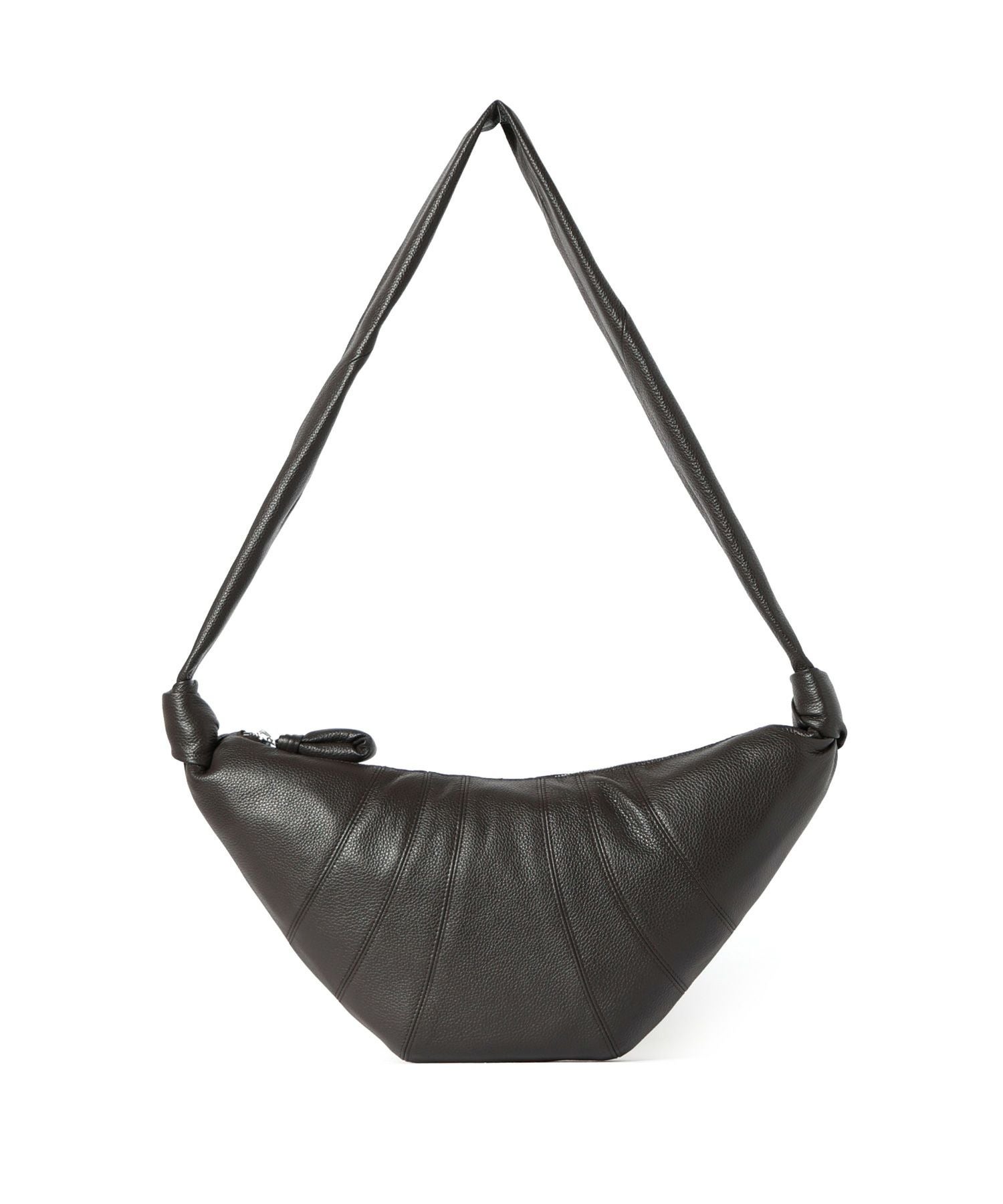 MEDIUM CROISSANT BAG IN LEATHER - Dark Chocolate