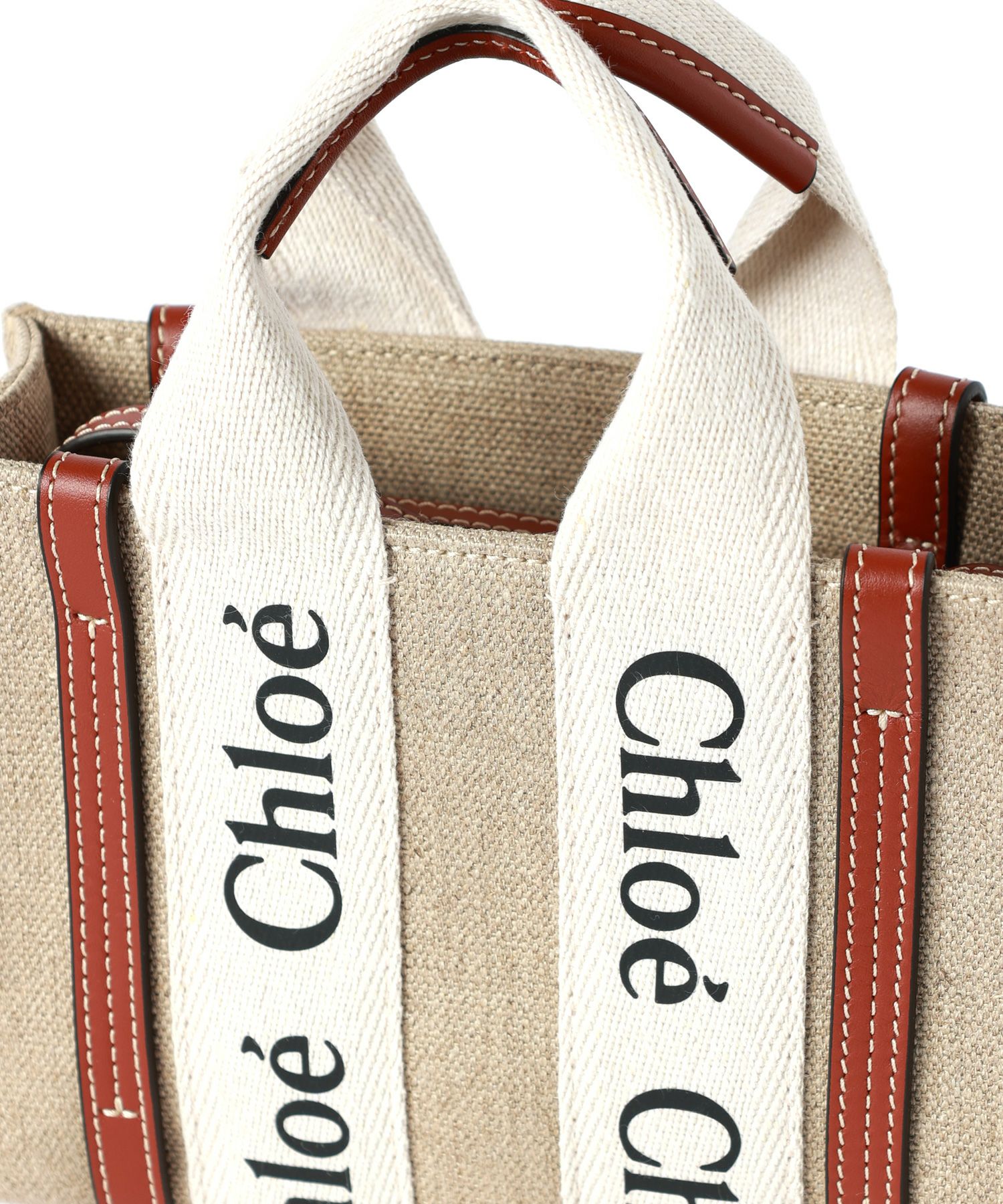 Chloe(クロエ)】 リネン製 WOODYミニトートバッグ｜PARIGOT ONLINE