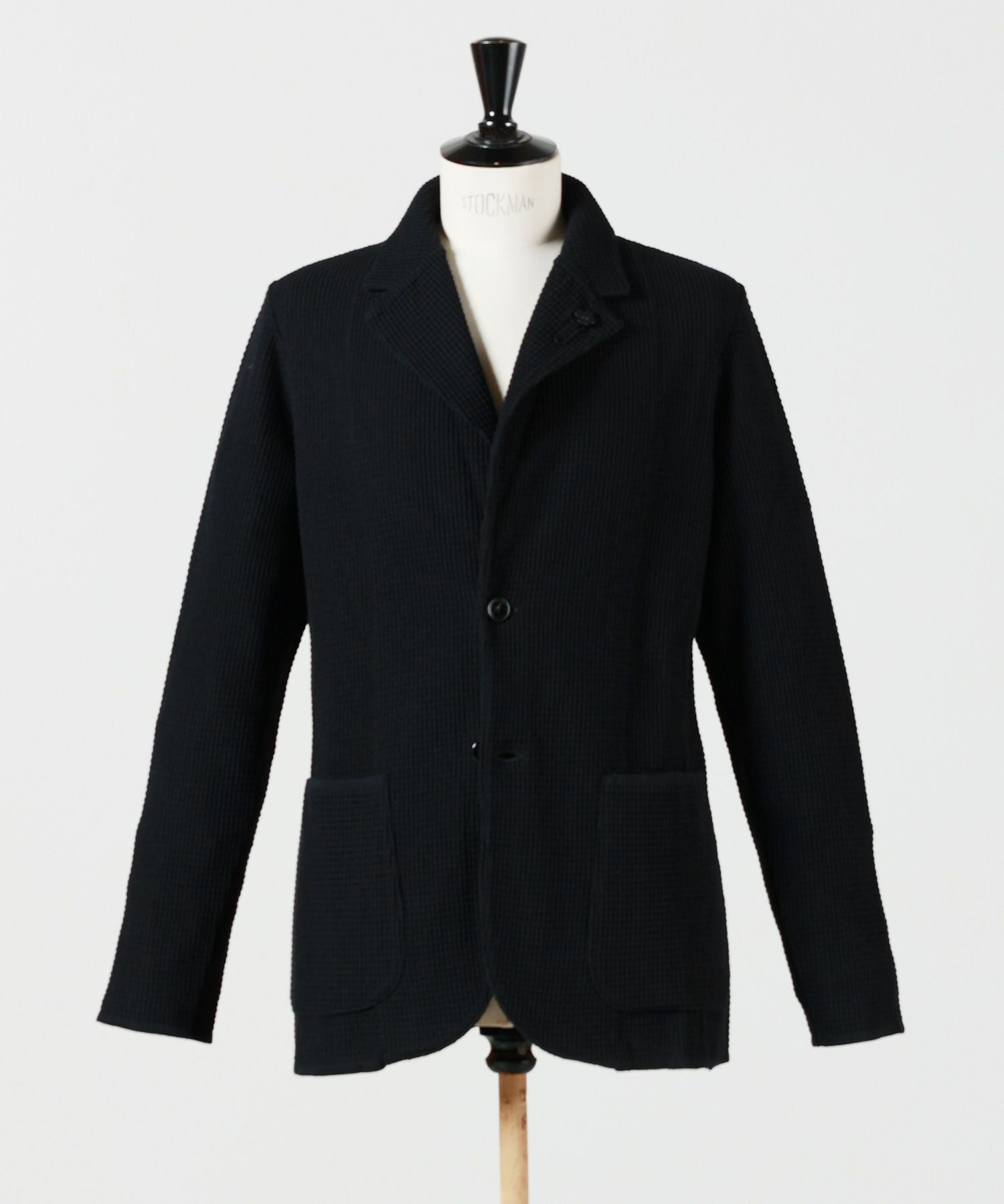 LARDINI(ラルディーニ)】 ウールワッフルニットシングルジャケット