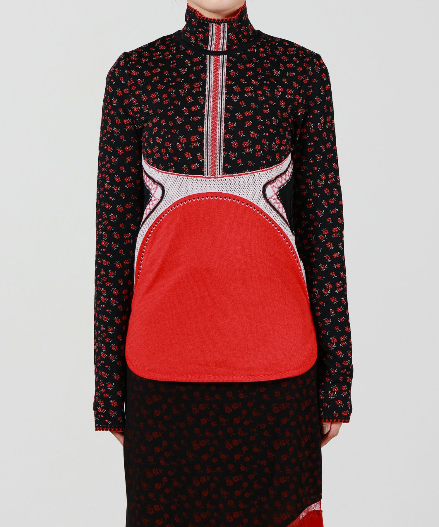 Mame Kurogouchi(マメ クロゴウチ)】Floral Jacquard High Neck