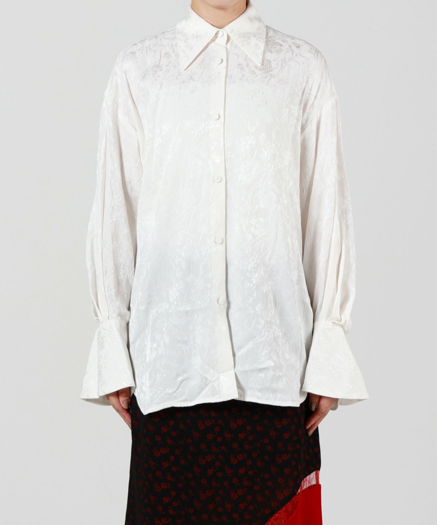 Mame Kurogouchi(マメ クロゴウチ)】Floral Jacquard Shirt｜PARIGOT