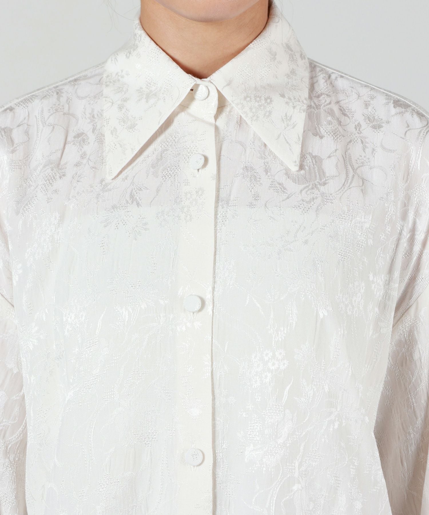 Mame Kurogouchi(マメ クロゴウチ)】Floral Jacquard Shirt｜PARIGOT