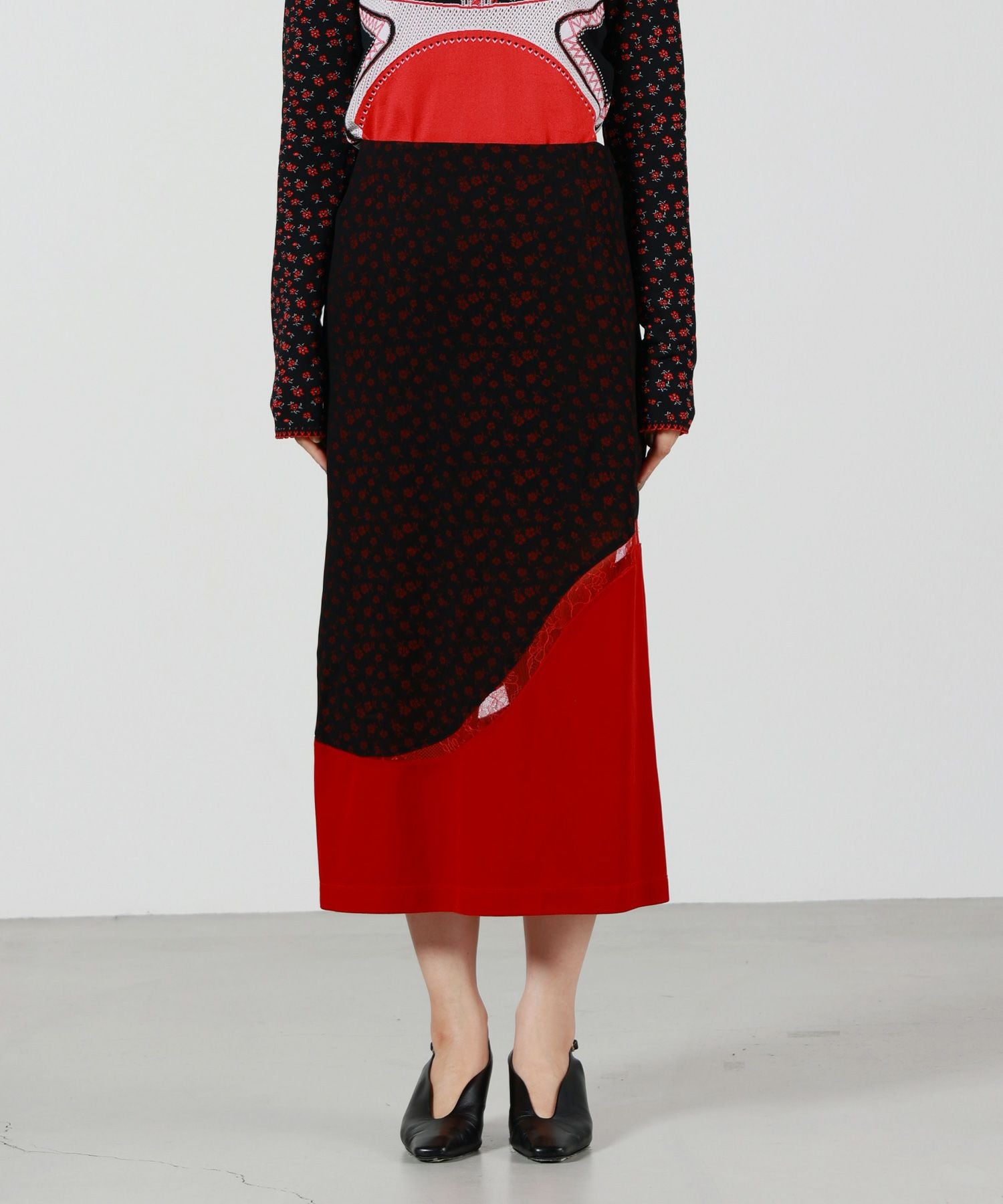 Mame Kurogouchi(マメ クロゴウチ)】Cupro Triacetate Floral Jacquard
