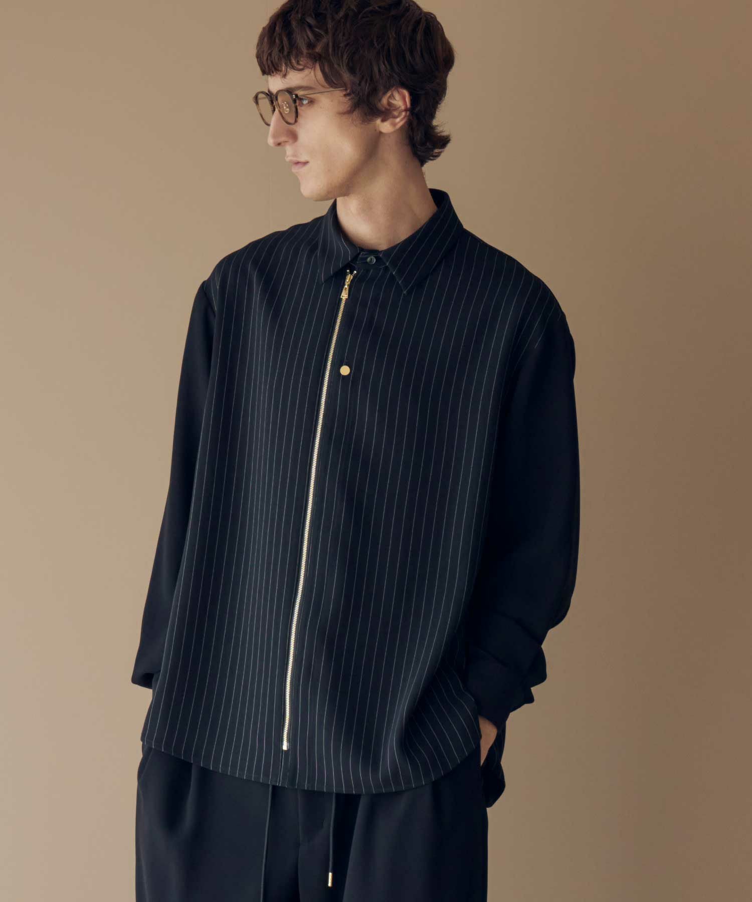 CULLNI(クルニ)】 PARIGOT別注 Stripe Double Cloth Bi Color Zip Up