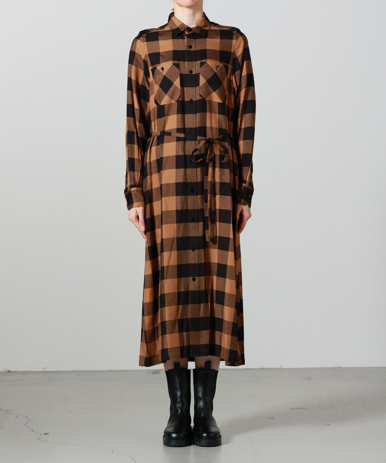 HYKE(ハイク)】 RAYON PLAID DRESS｜PARIGOT ONLINE（パリゴオンライン）
