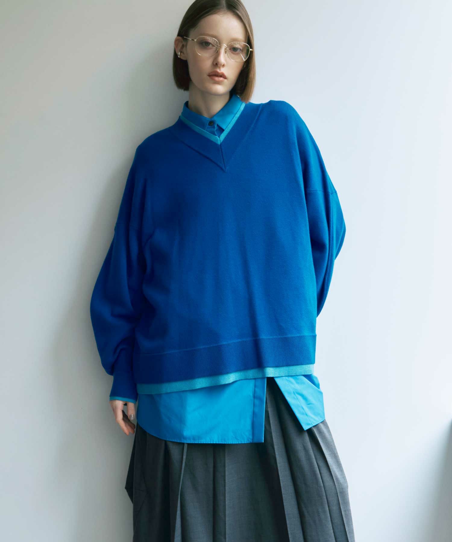【超人気⭐︎】ENFOLD エンフォルド ドッキングシャツプルオーバー 青系 L 000000041740-39.jpg?size=l&w=