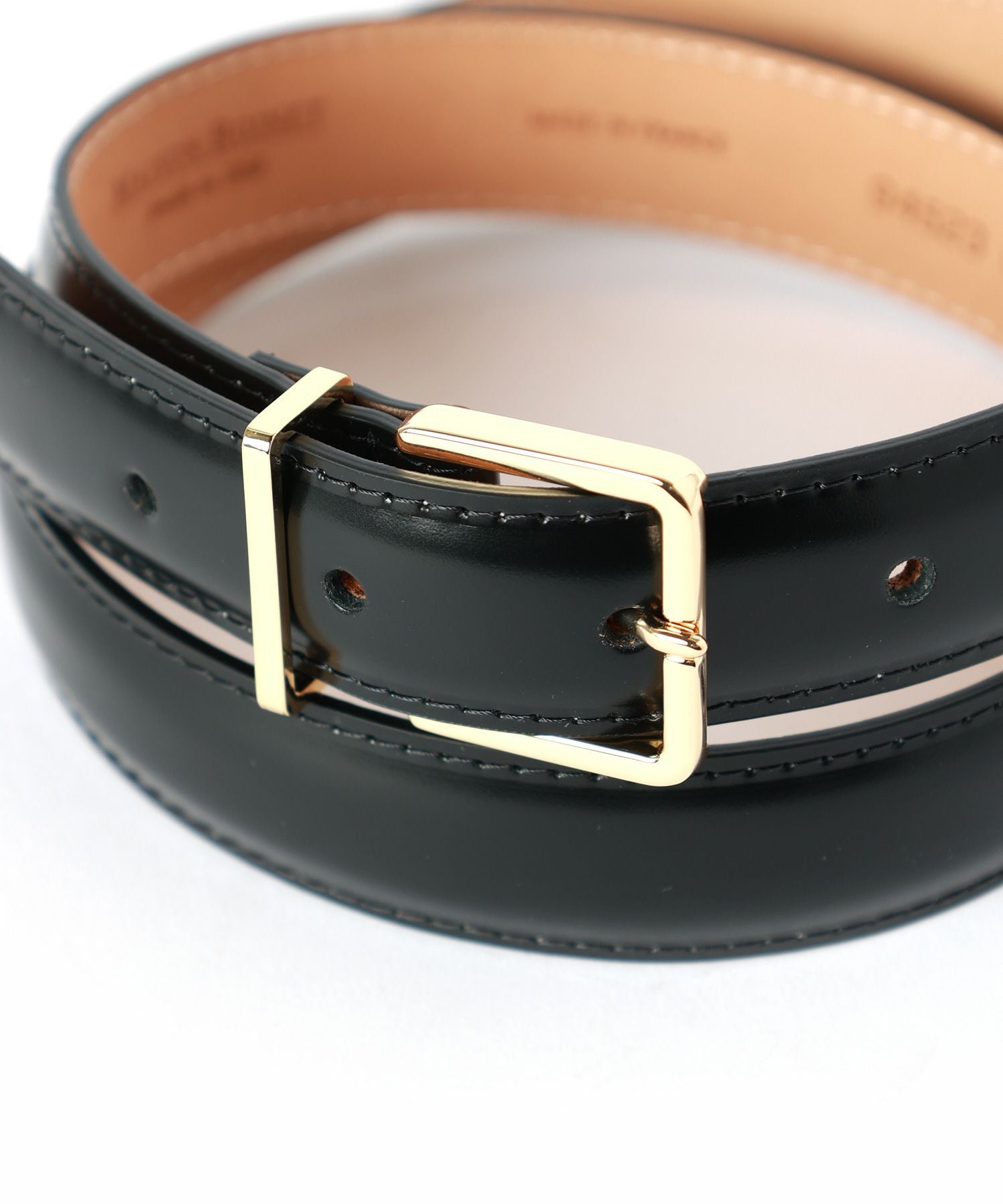 新品　【MAISON BOINET/メゾンボワネ】スクエアゴールドバックルベルト MAISON BOINET(メゾンボワネ)】 スクエアゴールドバックルベルト
