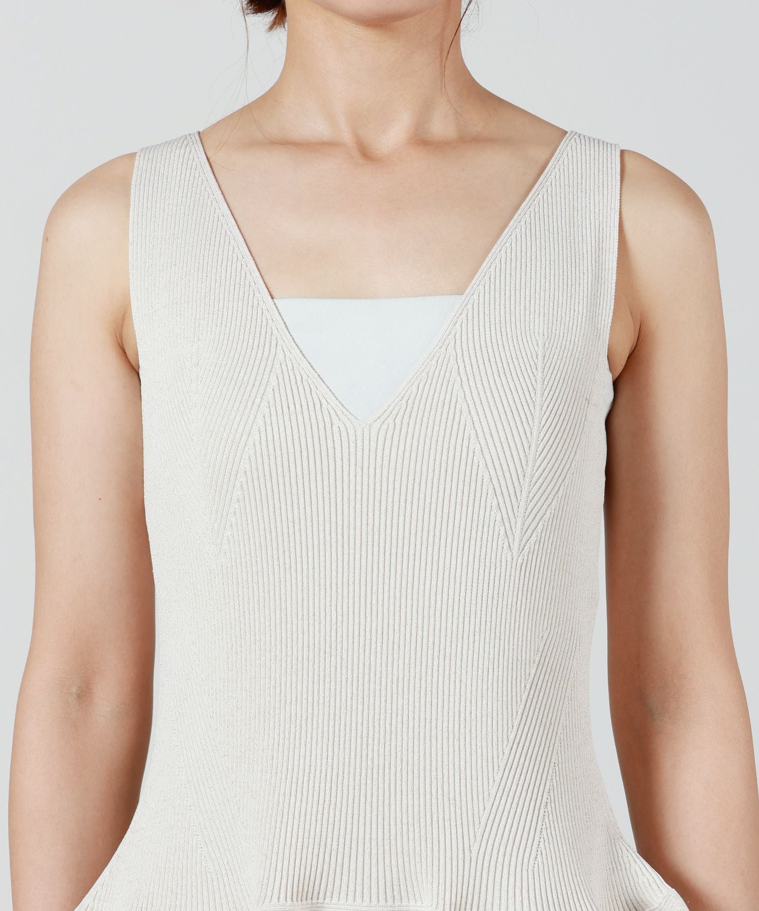 CFCL(シーエフシーエル)】 POTTERY GLITTER V-NECK SLEEVELESS DRESS