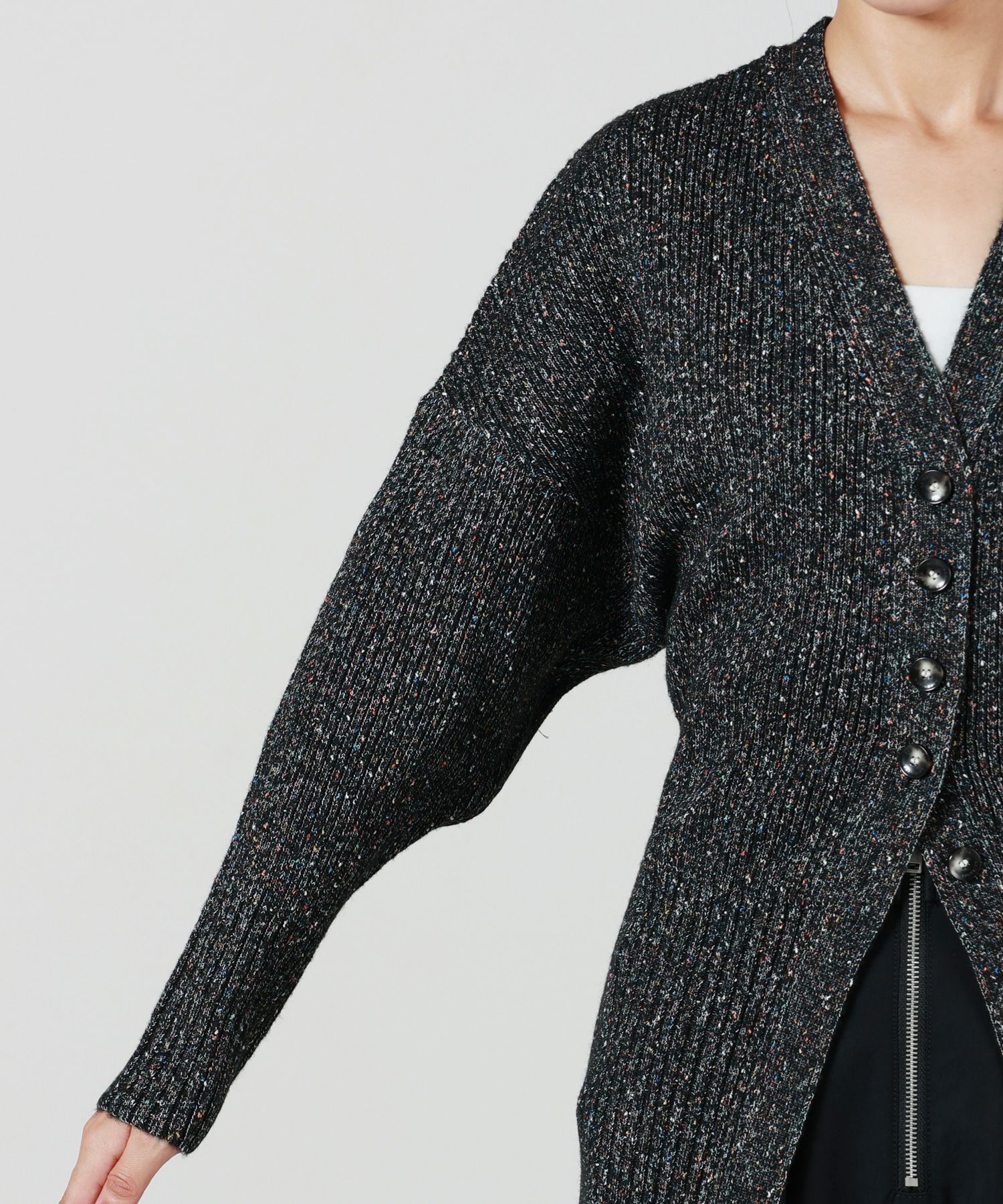 AKIRANAKA(アキラナカ)】 Greer melange knit cardigan｜PARIGOT