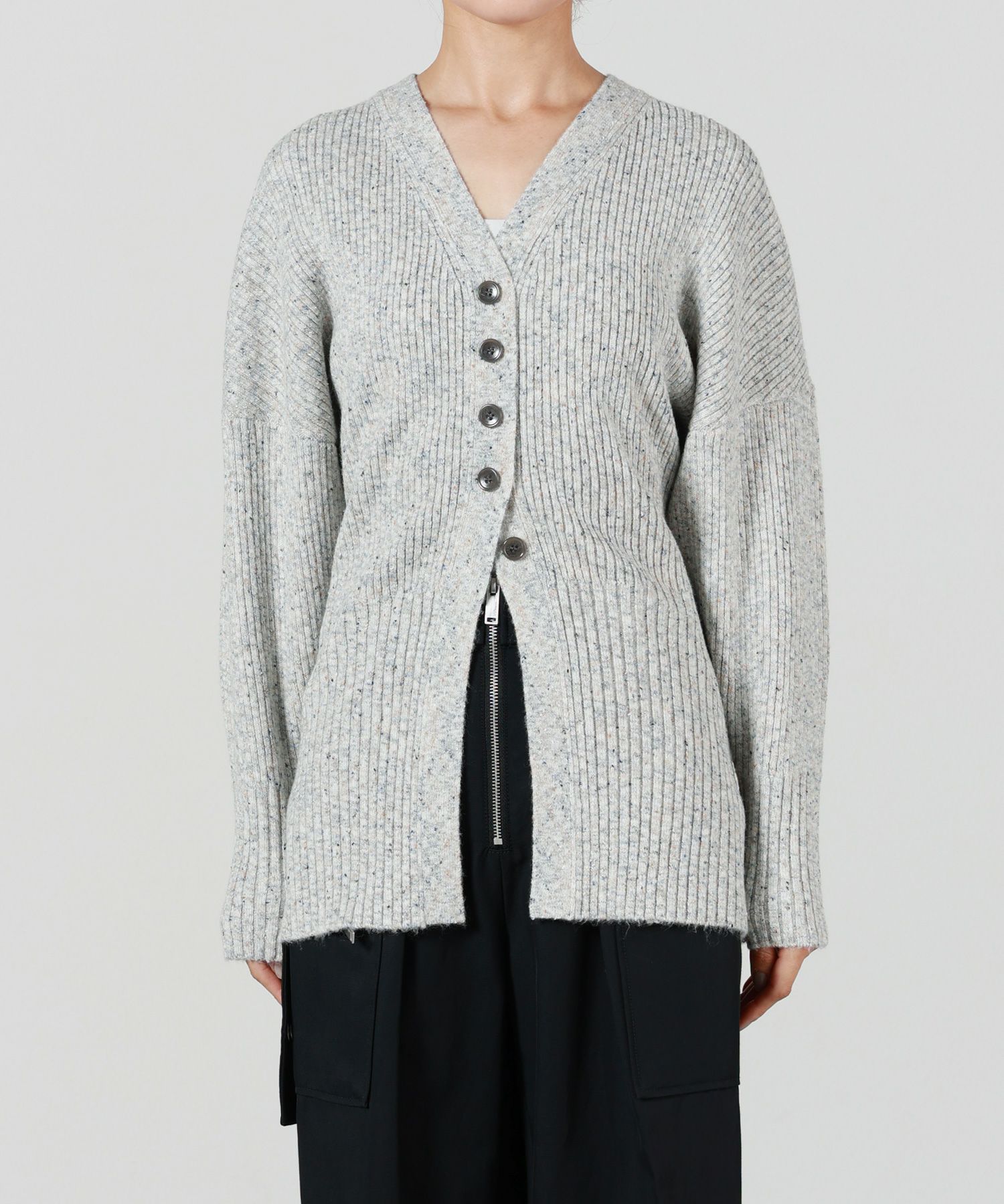 AKIRANAKA(アキラナカ)】 Greer melange knit cardigan｜PARIGOT
