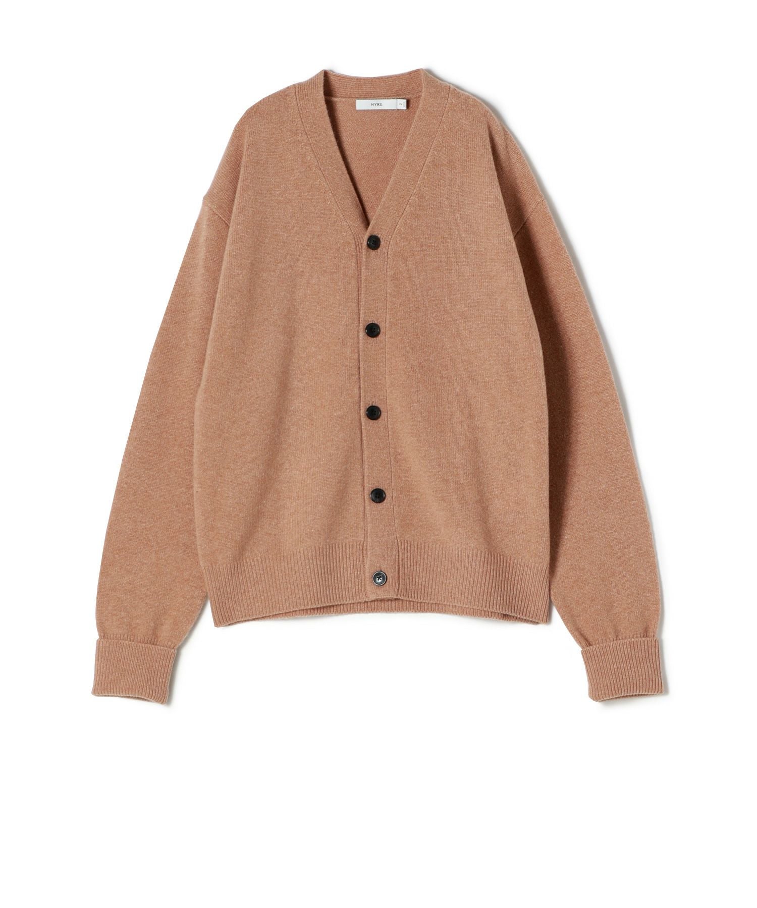 ハイク　hyke カーディガン　キャメル LAMBSWOOL CARDIGAN ラムウールカーディガン HYKE（ハイク）通販| st