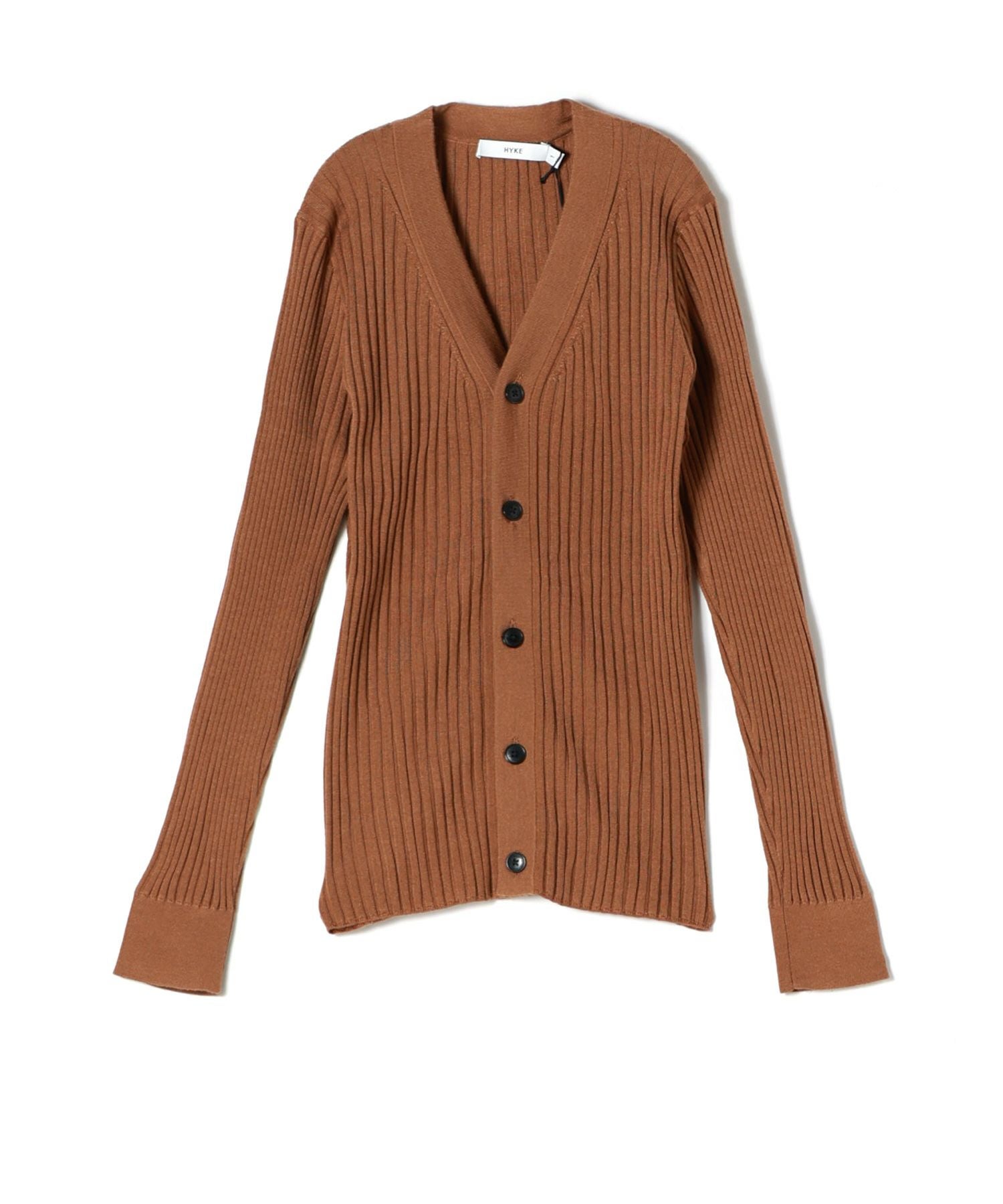 【気まぐれ値下】【試着のみ】hyke リブカーディガン ハイク ニット セーター RIBBED KNIT WOOL CARDIGAN-リブニットウールカーディガン-HYKE