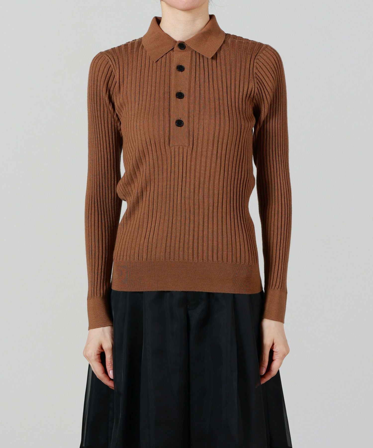HYKE(ハイク)】 WIDE RIBBED POLO SWEATER｜PARIGOT ONLINE（パリゴ