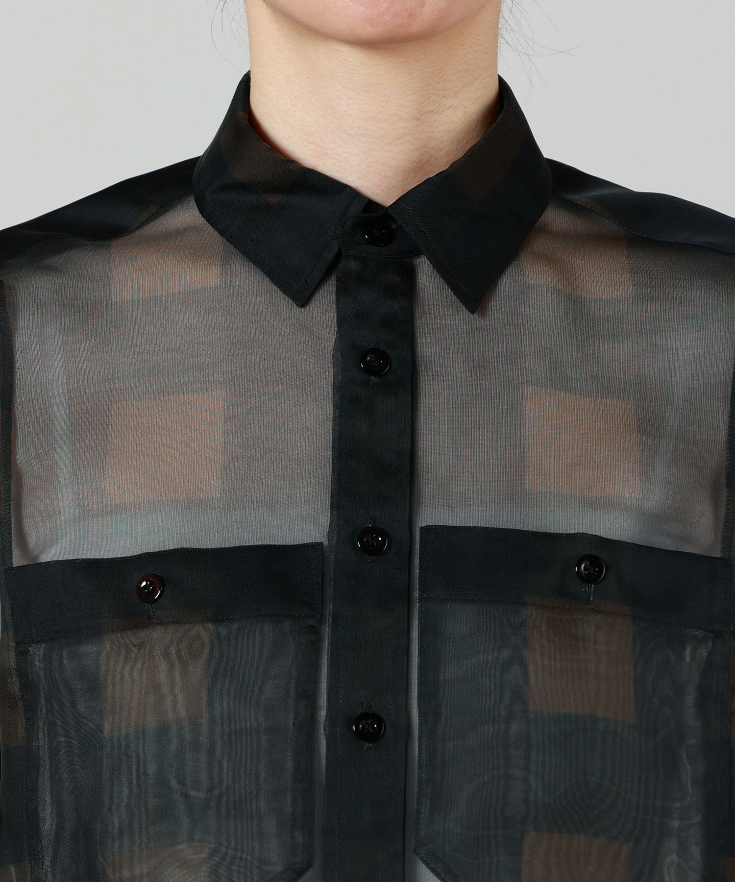 HYKE(ハイク)】 SHEER PLAID SHIRT｜PARIGOT ONLINE（パリゴオンライン）