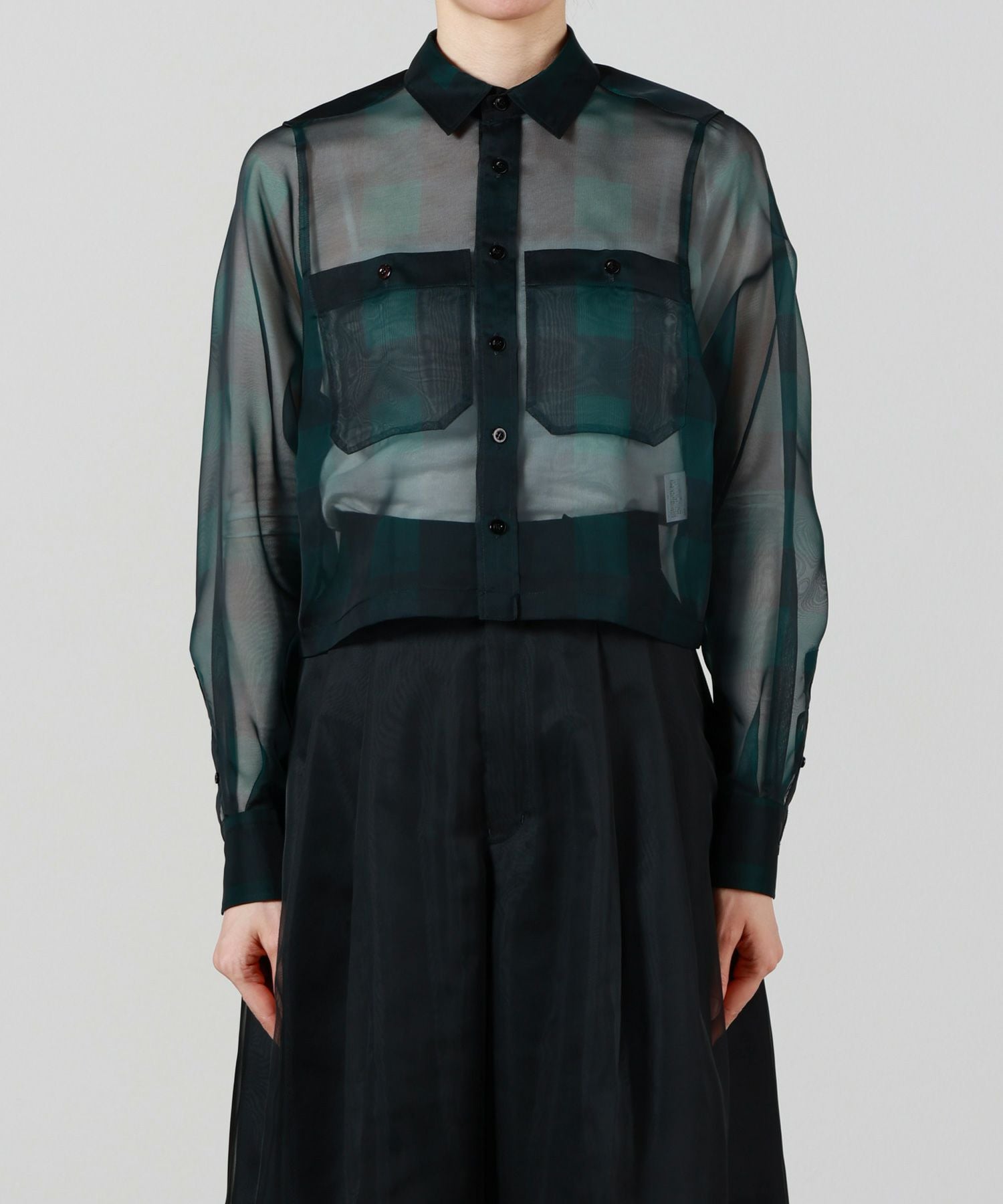 HYKE(ハイク)】 SHEER PLAID SHIRT｜PARIGOT ONLINE（パリゴオンライン）