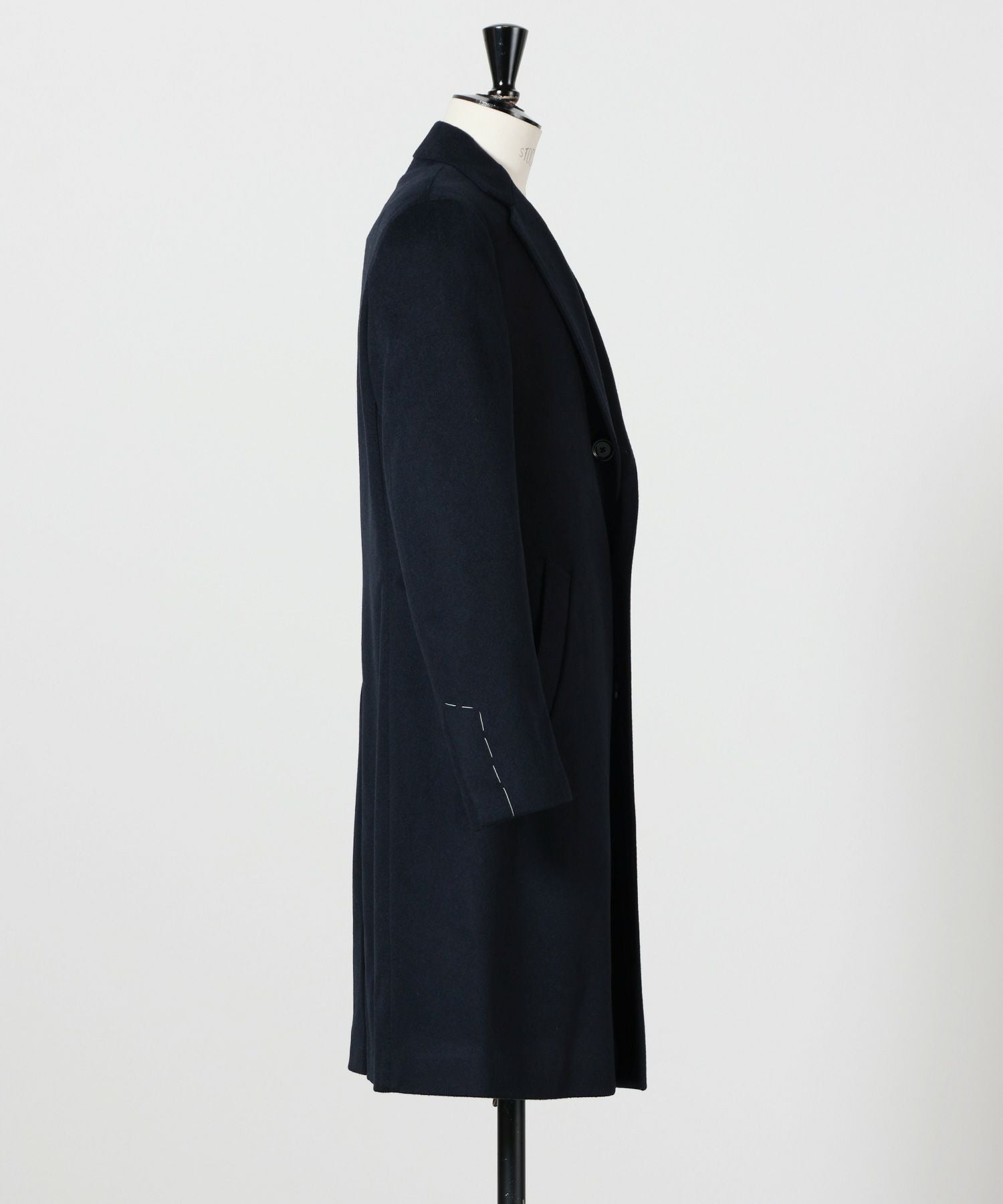 LARDINI ラルディーニ チェスターコート ウール　ブートニエール 48 LARDINI (ラルディーニ) ウール100％ 無地 シングル チェスターコート