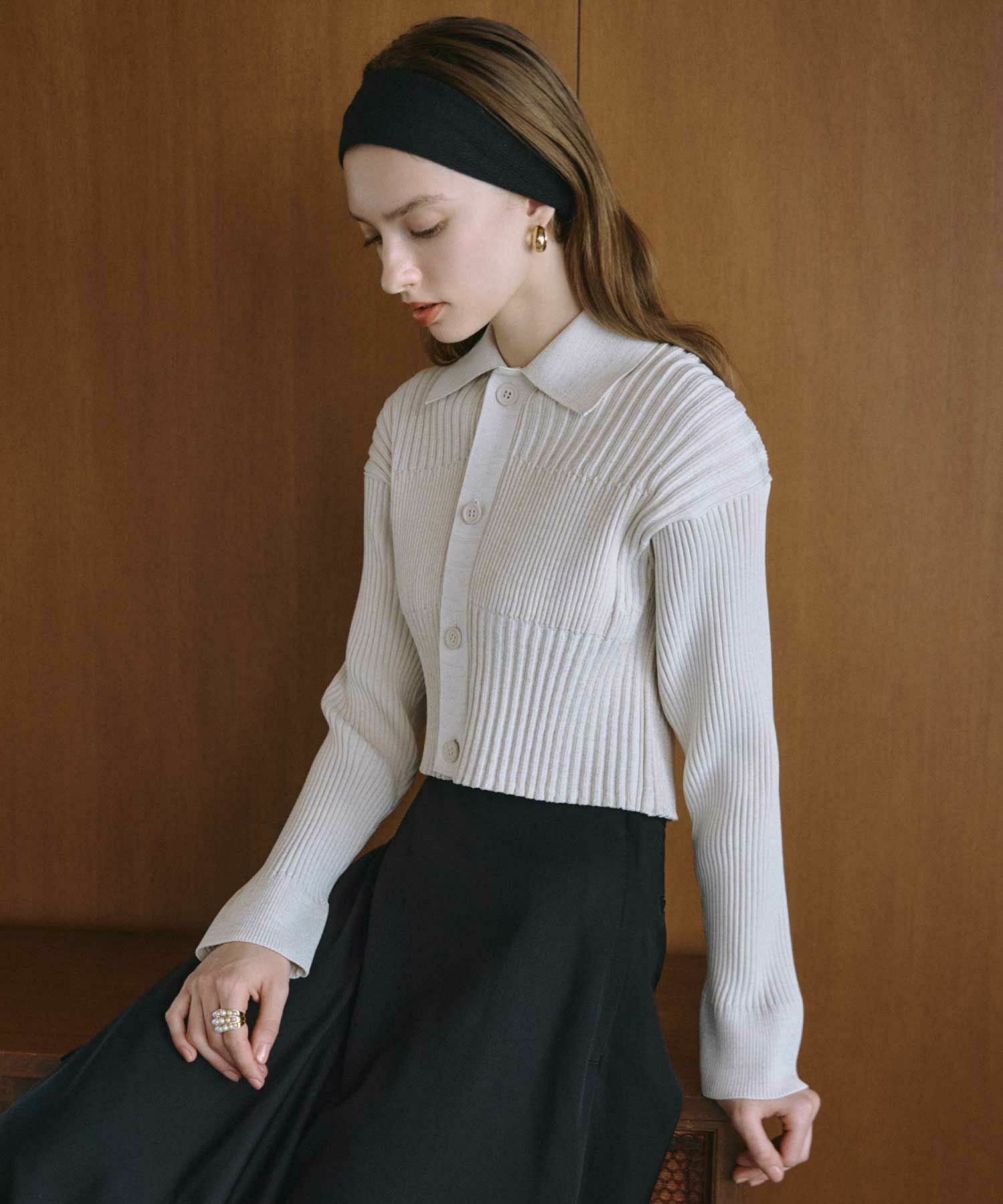 CFCL(シーエフシーエル)】 PARIGOT別注 FLUTED GLITTER CROPPED SHIRT