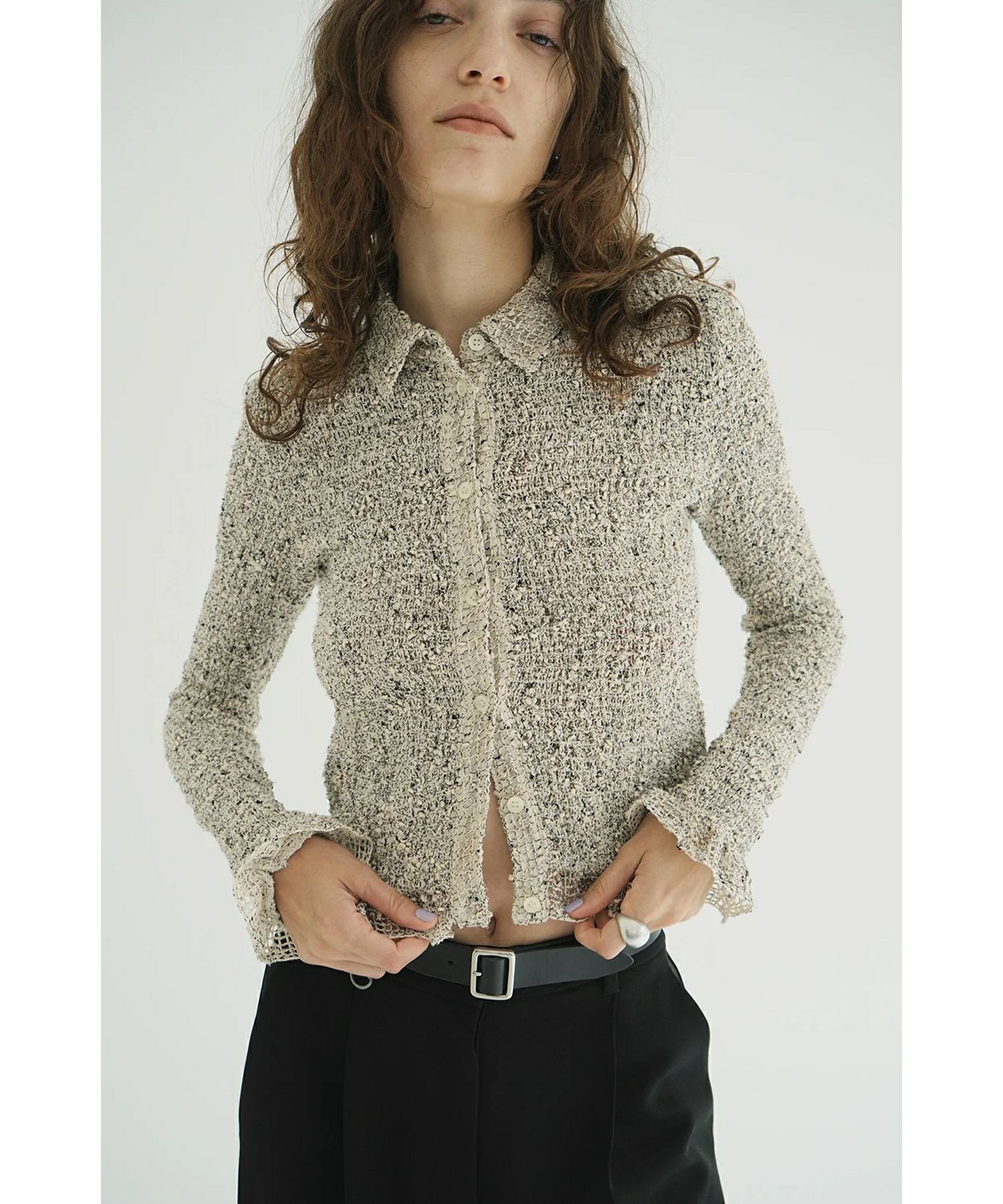 CLANE(クラネ)】 MIX MESH GATHER SHIRT｜PARIGOT ONLINE（パリゴ
