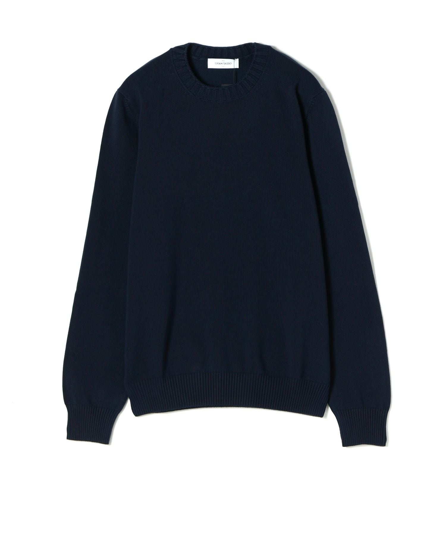 グランサッソ　クルーネックニット　長袖　コットン　ブラック　54 Gran Sasso（グランサッソ） グランサッソ / GRANSASSO / 長袖 クルー