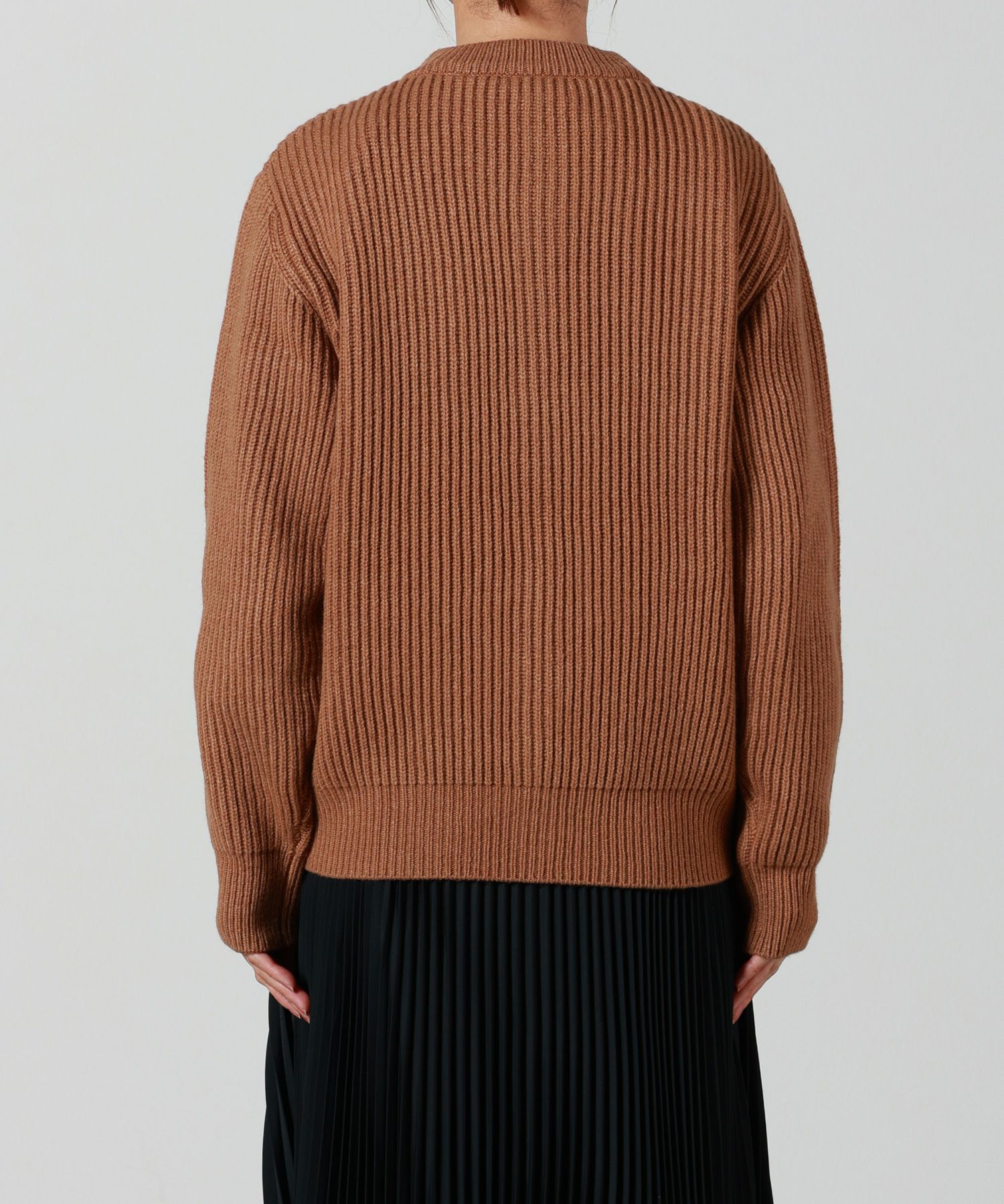 ハイク　hyke カーディガン　キャメル LAMBSWOOL CARDIGAN ラムウールカーディガン HYKE（ハイク）通販| st