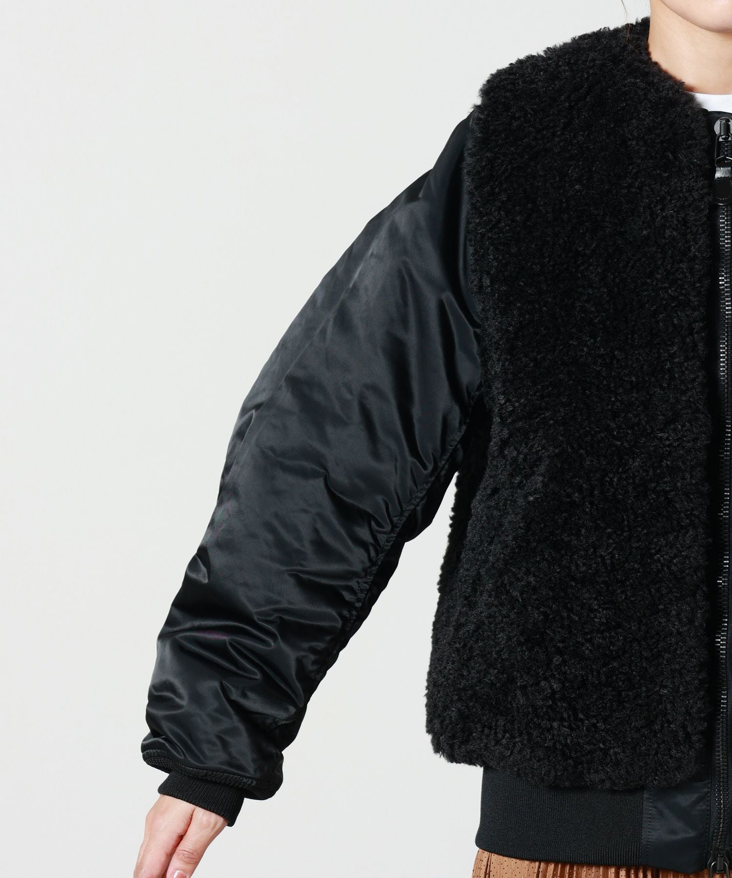 HYKE(ハイク)】 FAUX SHEARLING TYPE MA1JACKET｜PARIGOT ONLINE